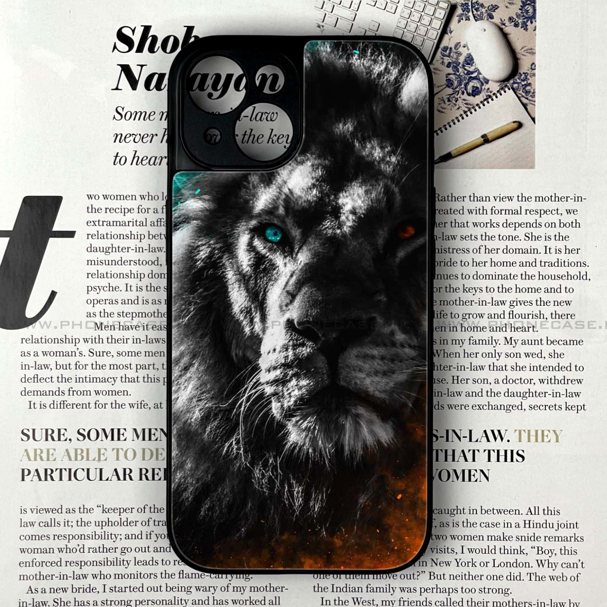 iPhone 15 - Tiger Series - Premium Printed Glass soft Bumper shock Proof Case