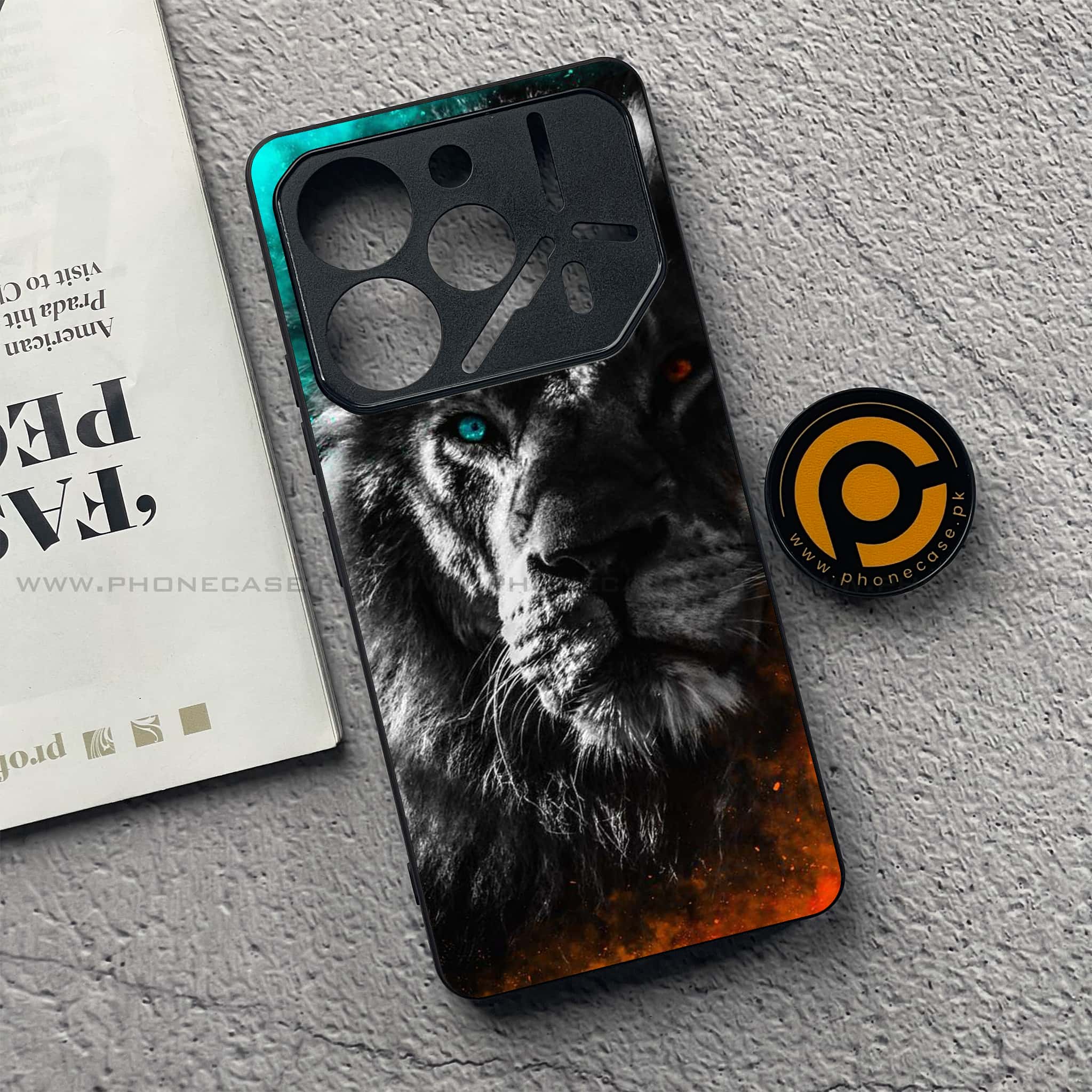 Tecno Pova 6 Pro - Tiger Series - Premium Printed Glass soft Bumper shock Proof Case