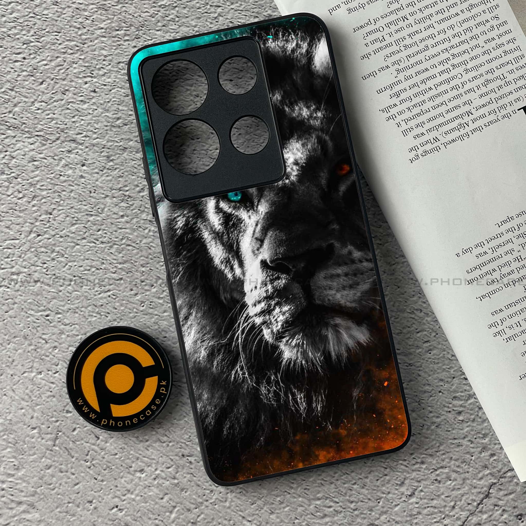 Infinix Note 30 - Tiger Series - Premium Printed Glass soft Bumper shock Proof Case