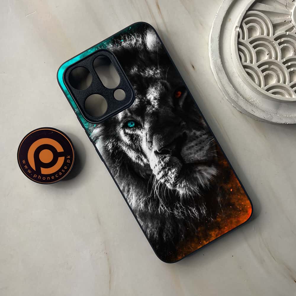 Oppo Reno 14 5G - Tiger Series - Premium Metal Printed soft Bumper shock Proof Case