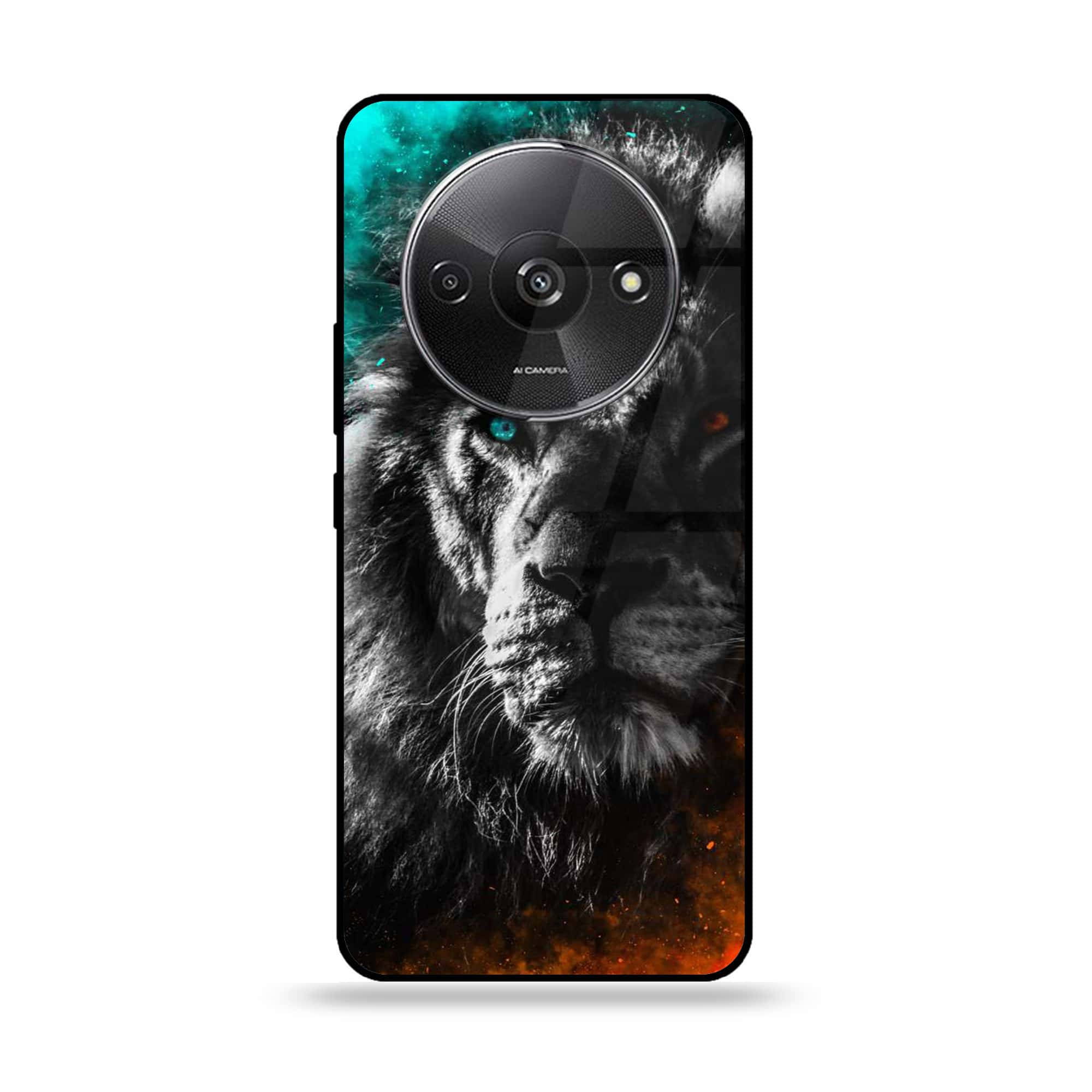 Xiaomi Redmi A3 - Tiger Series - Premium Printed Glass soft Bumper shock Proof Case