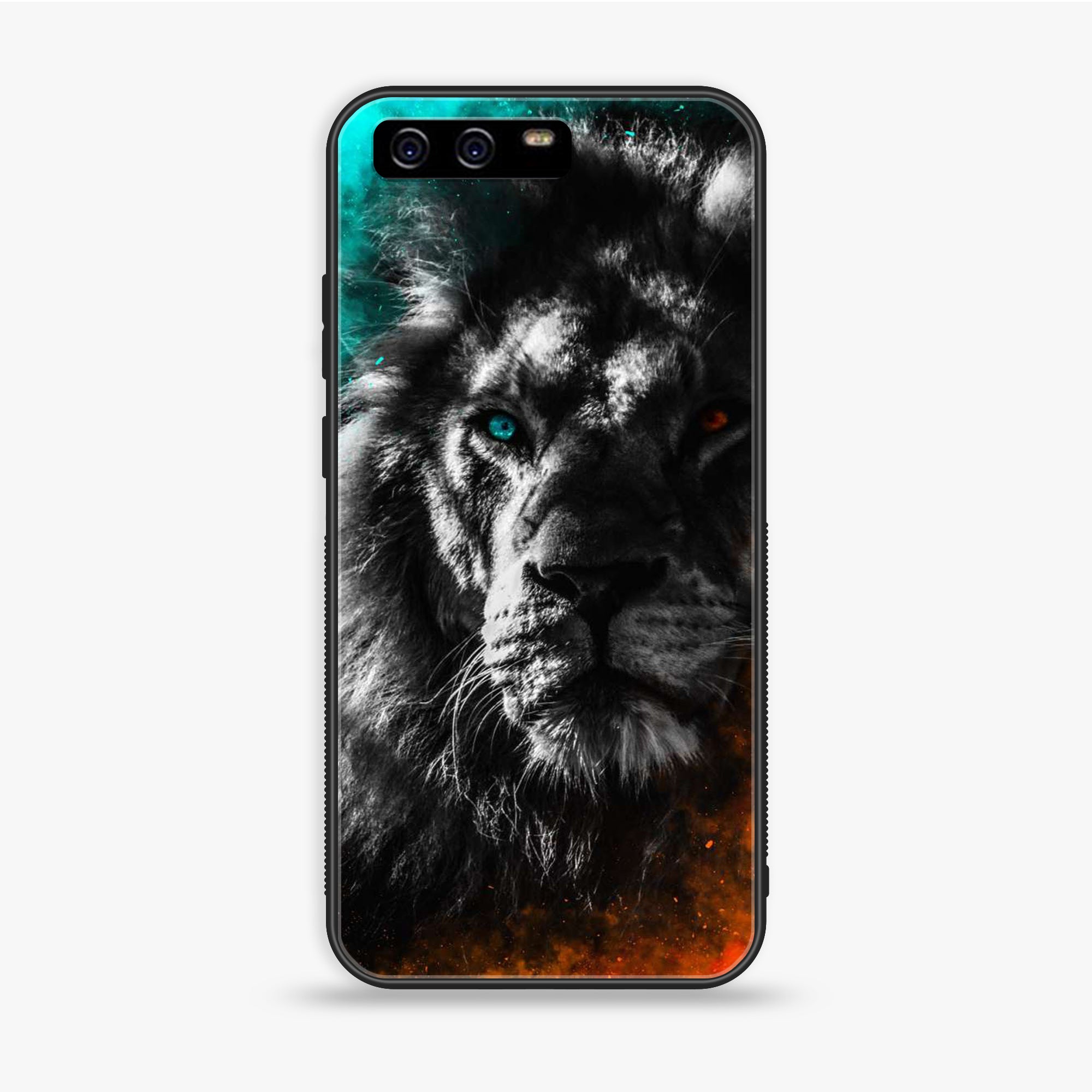 Huawei P10 Plus - Tiger Series - Premium Printed Glass Soft Bumper Shock Proof Case