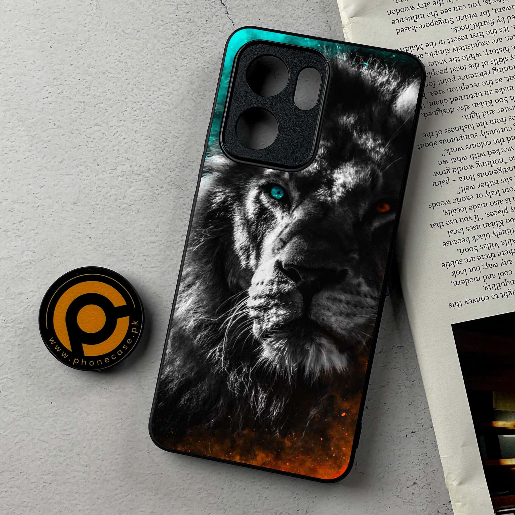 Oppo Reno 14F - Tiger Series - Premium Metal Printed Soft Bumper Shockproof Case