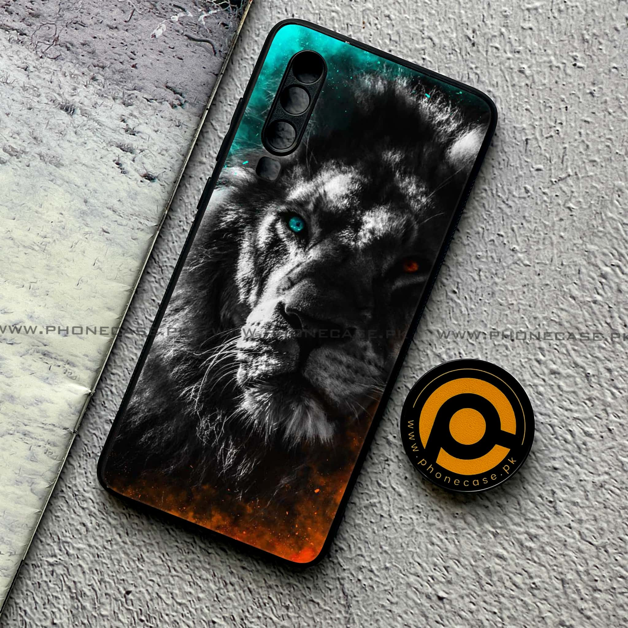 Huawei P30 - Tiger Series - Premium Printed Glass soft Bumper shock Proof Case