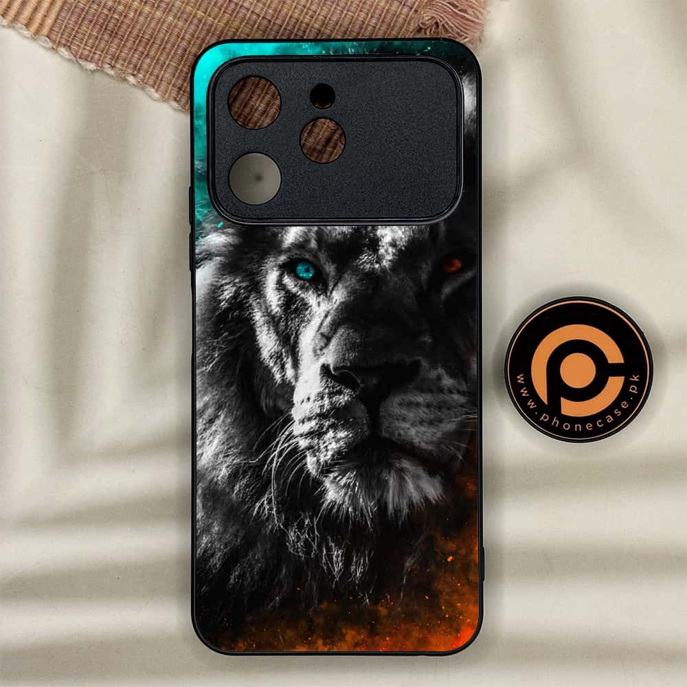 Tecno Spark 40 - Tiger Series - Premium Metal Printed soft Bumper shock Proof Case