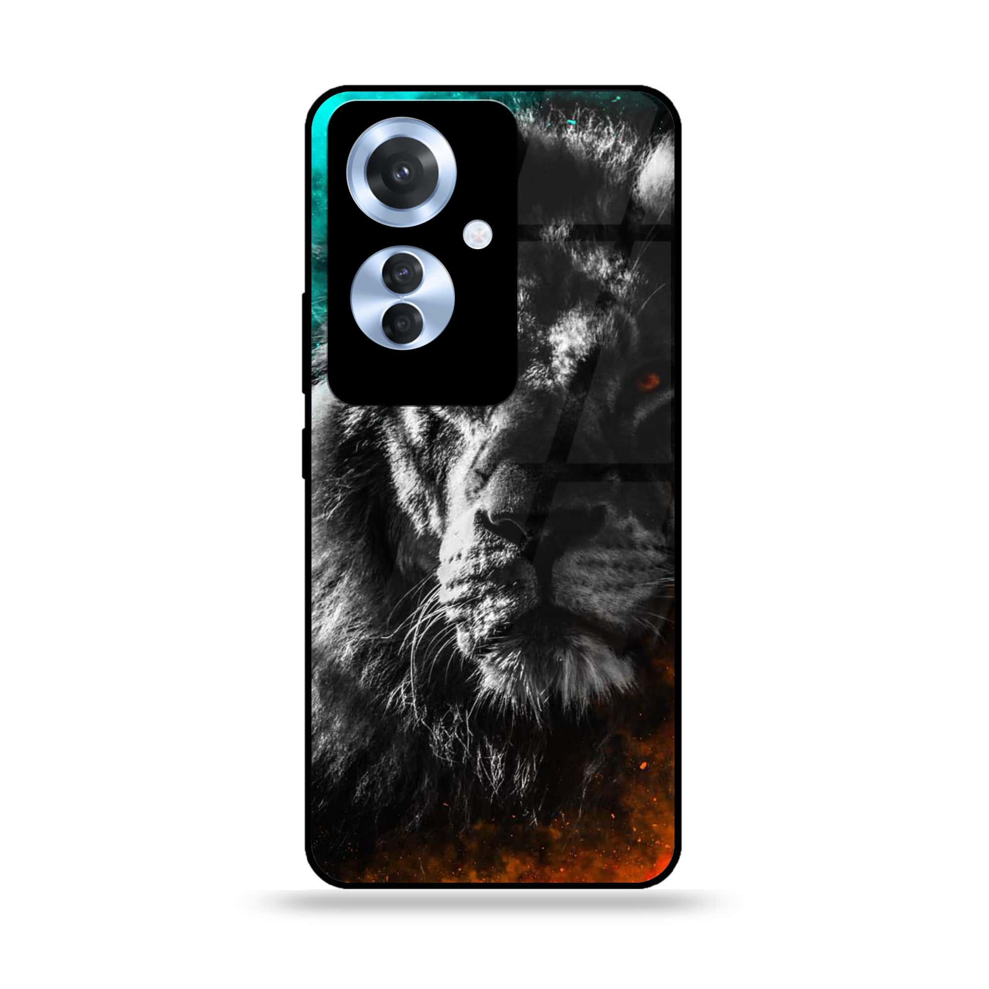 Oppo F25 Pro - Tiger Series - Premium Printed Glass soft Bumper shock Proof Case