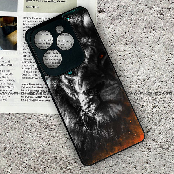 Infinix Hot 40 - Tiger Series  Design 3 Premium Printed Glass soft Bumper shock Proof Case CS-23297