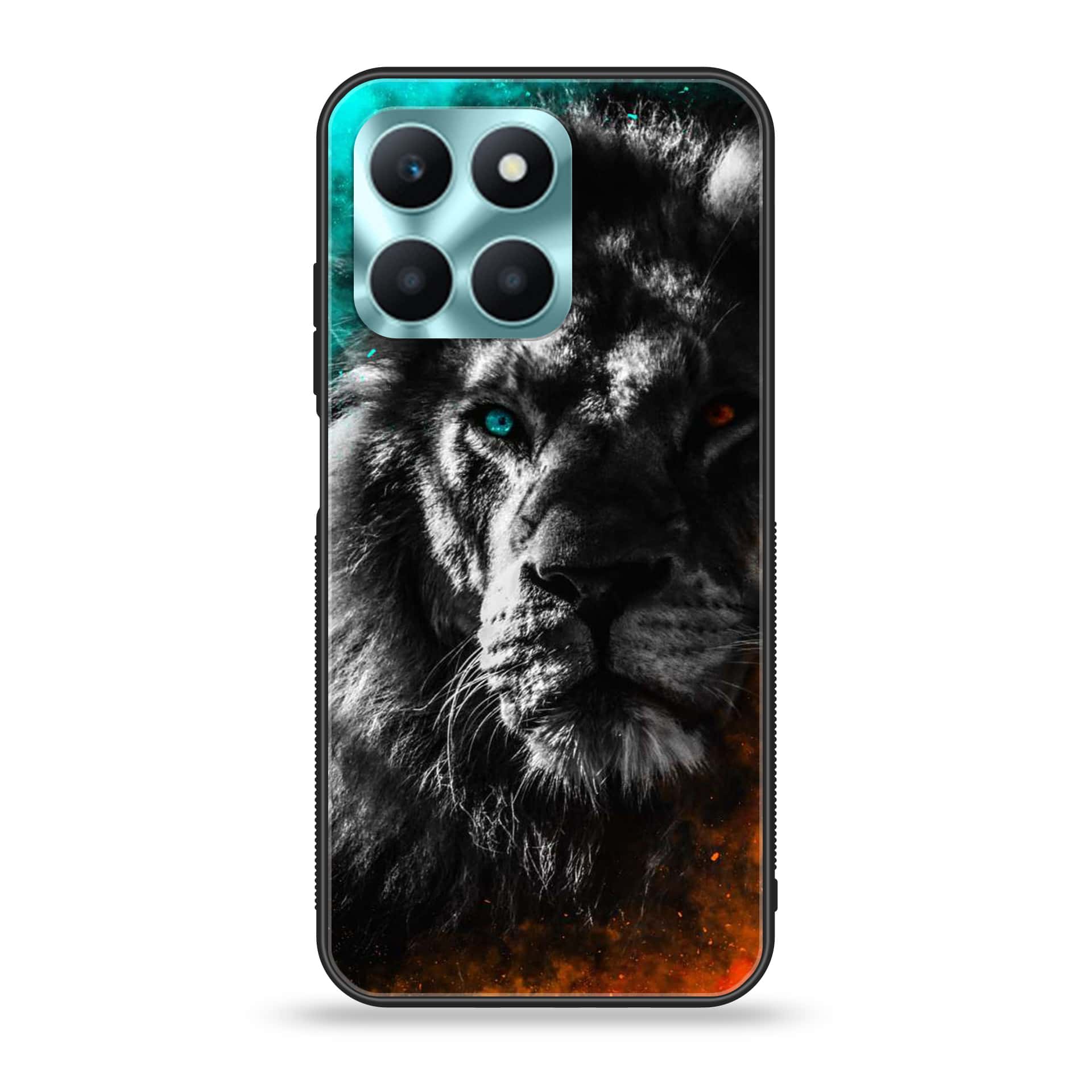 Honor X6a - Tiger Series - Premium Printed Glass soft Bumper shock Proof Case