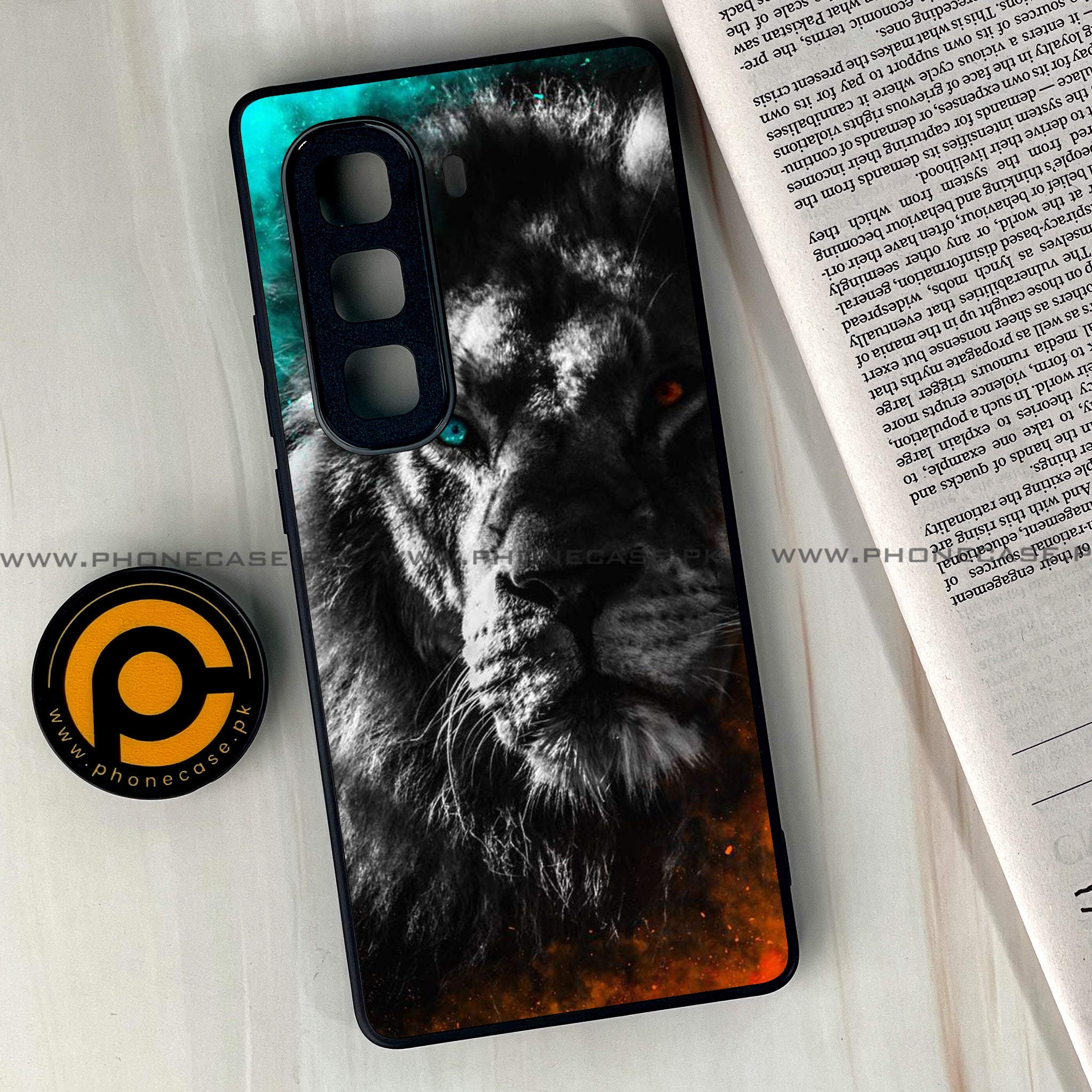 Infinix Hot 50 Pro Plus - Tiger Series - Premium Printed Glass soft Bumper shock Proof Case