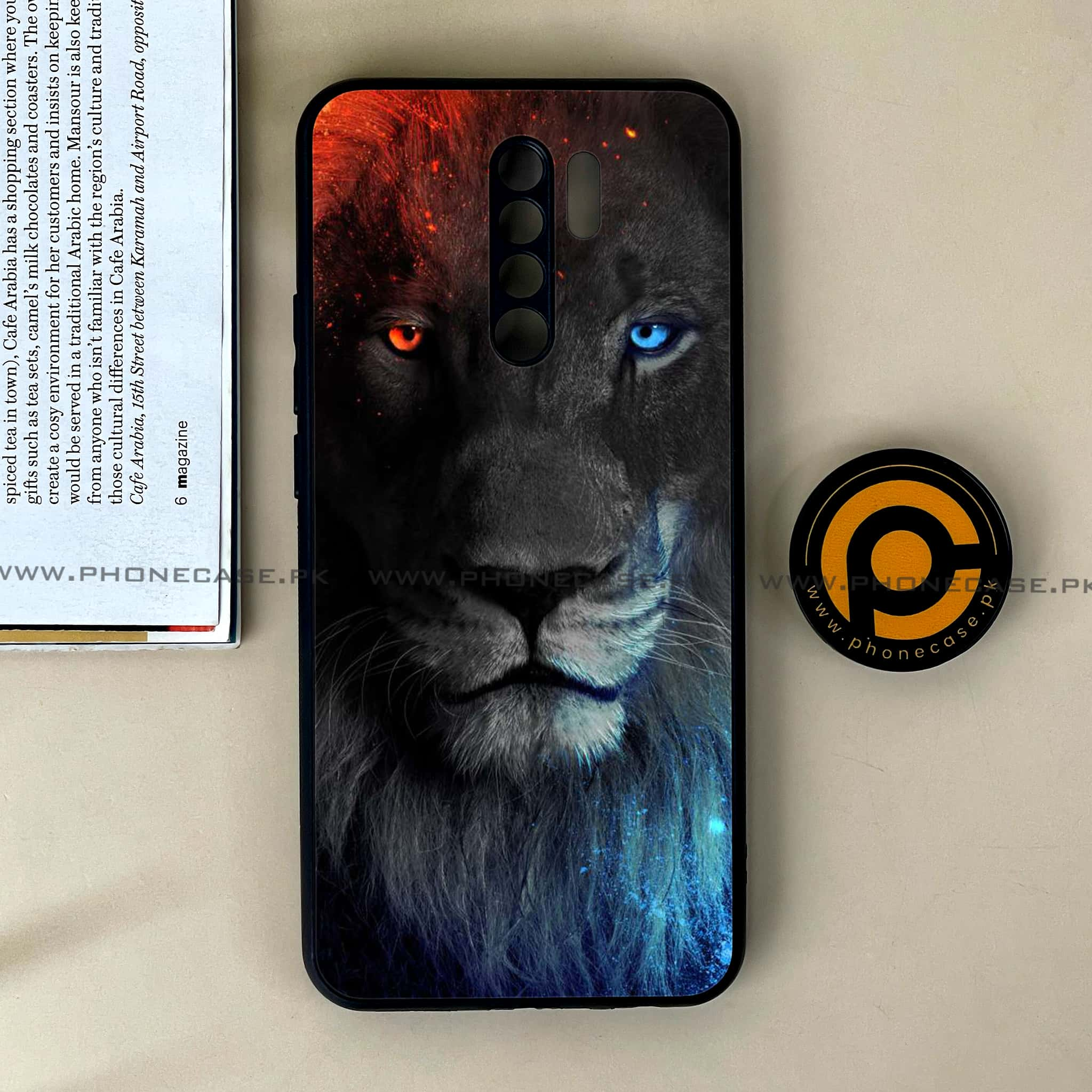 Xiaomi Redmi 9 - Tiger Series - Premium Printed Glass soft Bumper shock Proof Case