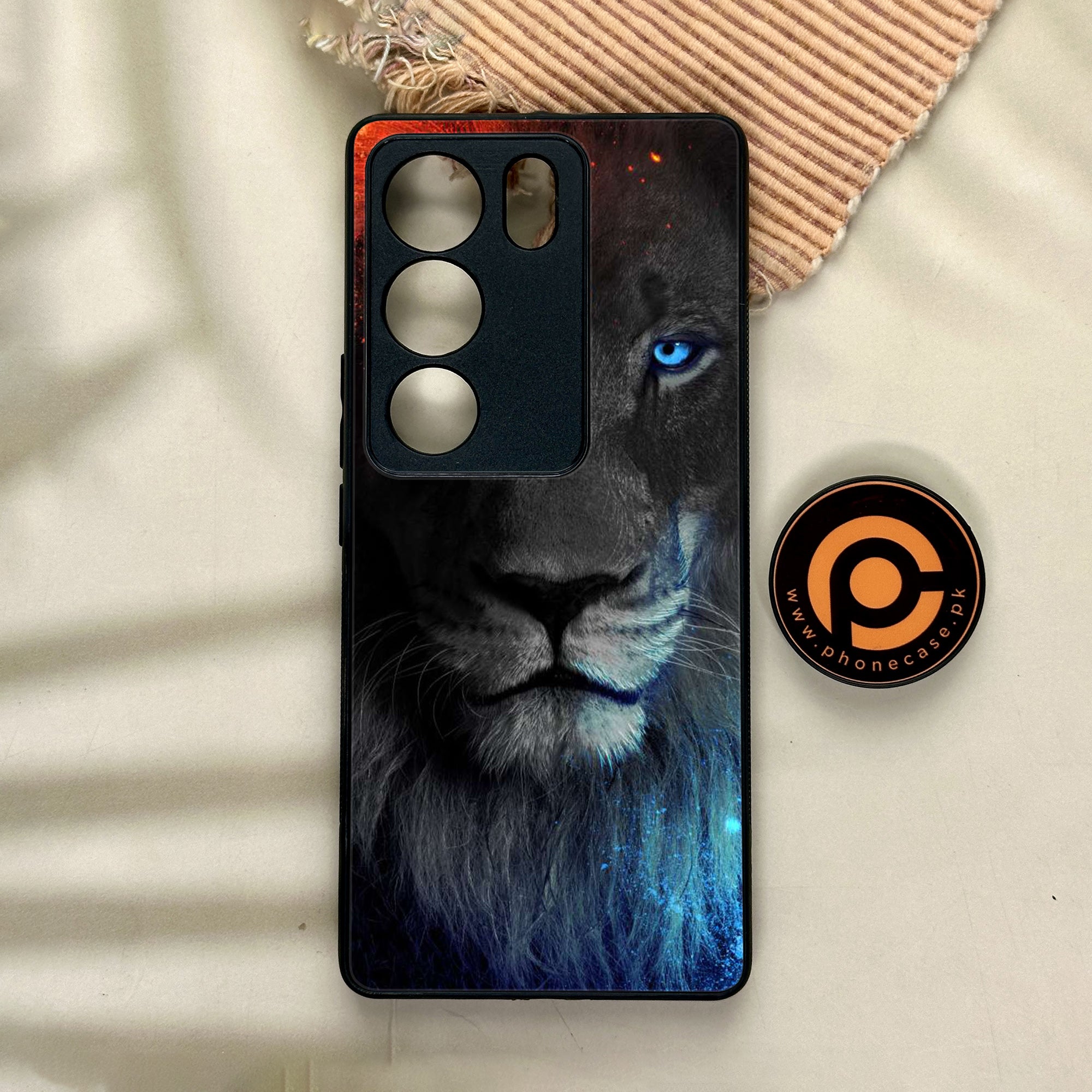 Vivo V29 - Tiger Series - Premium Printed Glass soft Bumper shock Proof Case