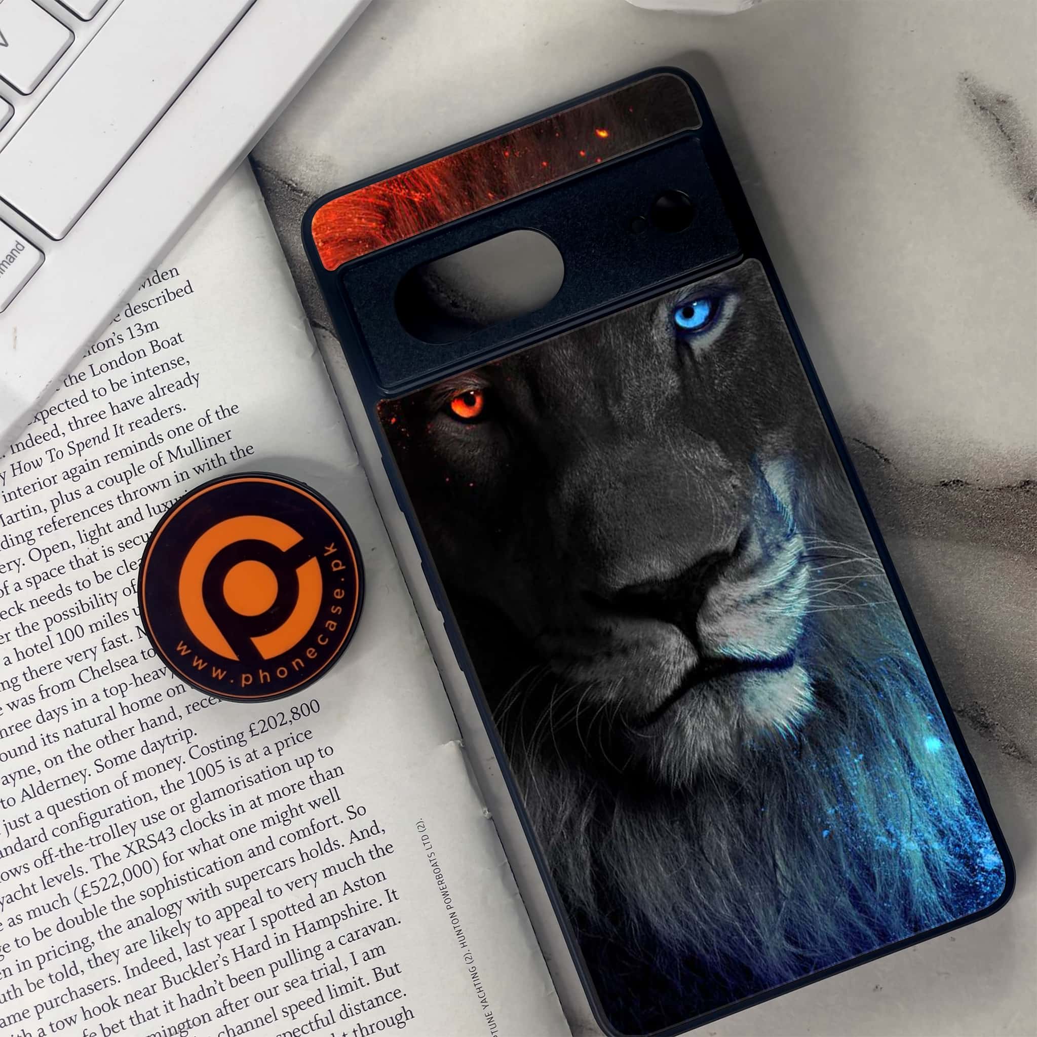 Google Pixel 7 - Tiger Series - Premium Metal Printed soft Bumper Shock Proof Case