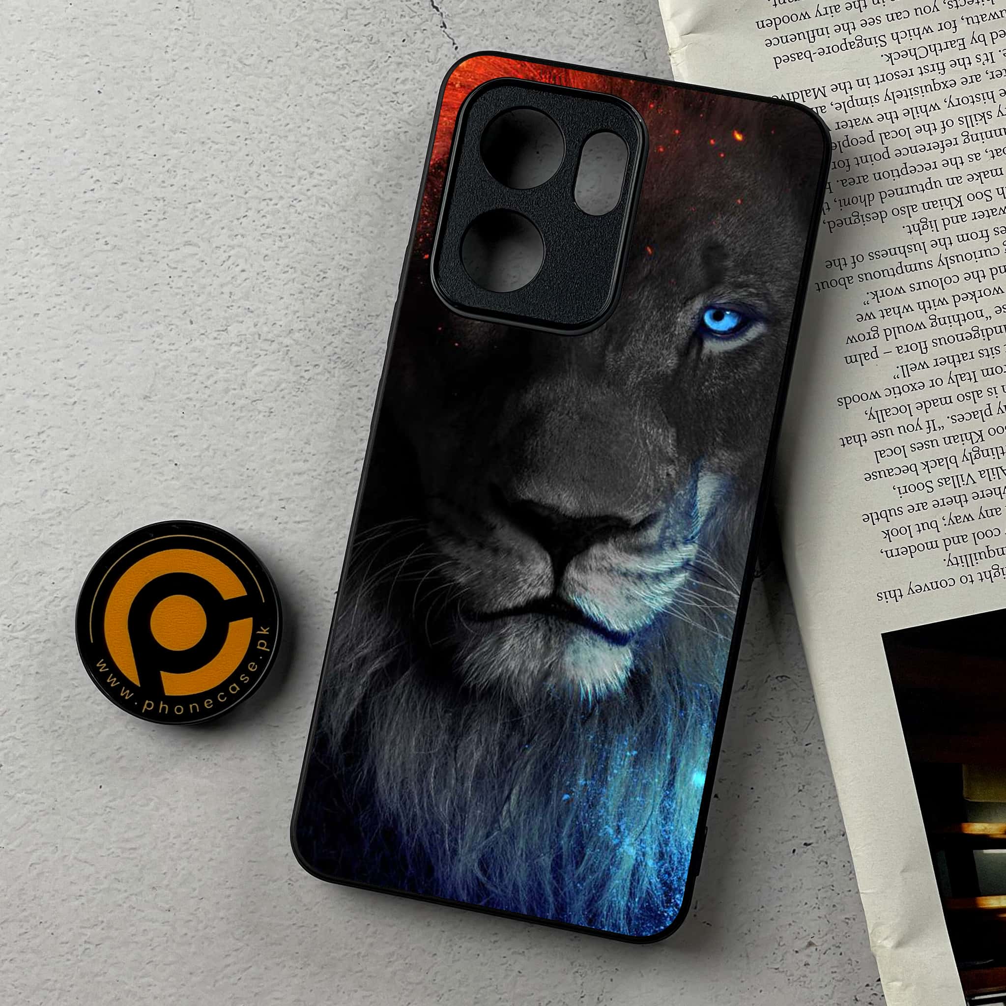 Oppo Reno 14F - Tiger Series - Premium Metal Printed Soft Bumper Shockproof Case