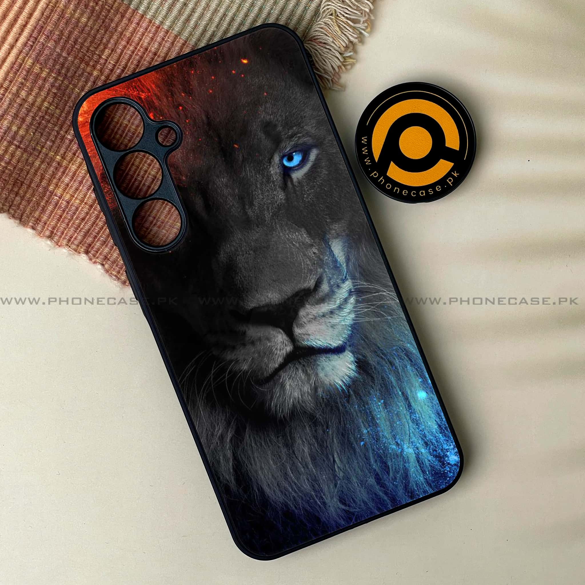 Samsung Galaxy A34 - Tiger Series - Premium Printed Glass soft Bumper shock Proof Case