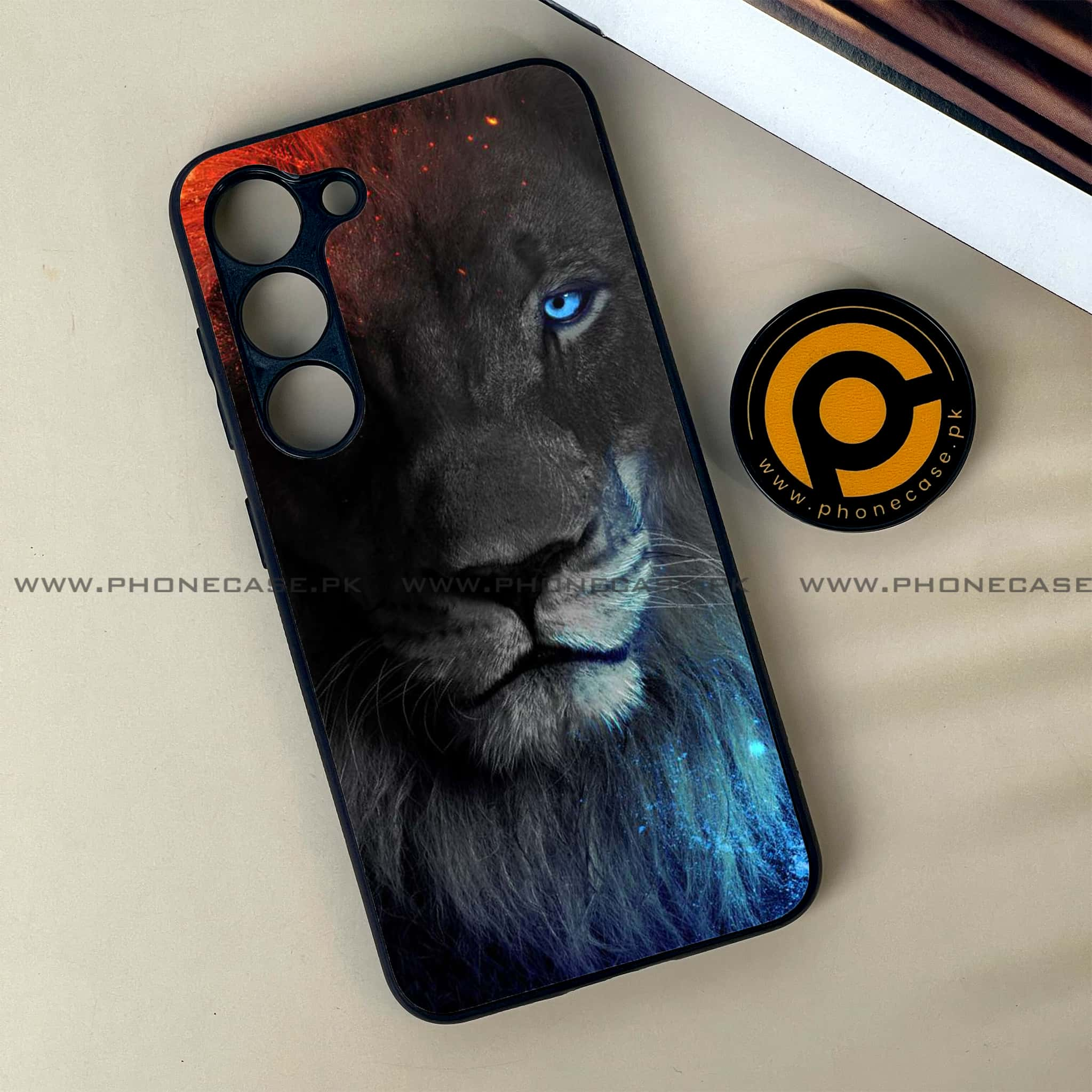 Samsung Galaxy S23 - Tiger Series - Premium Printed Glass soft Bumper shock Proof Case