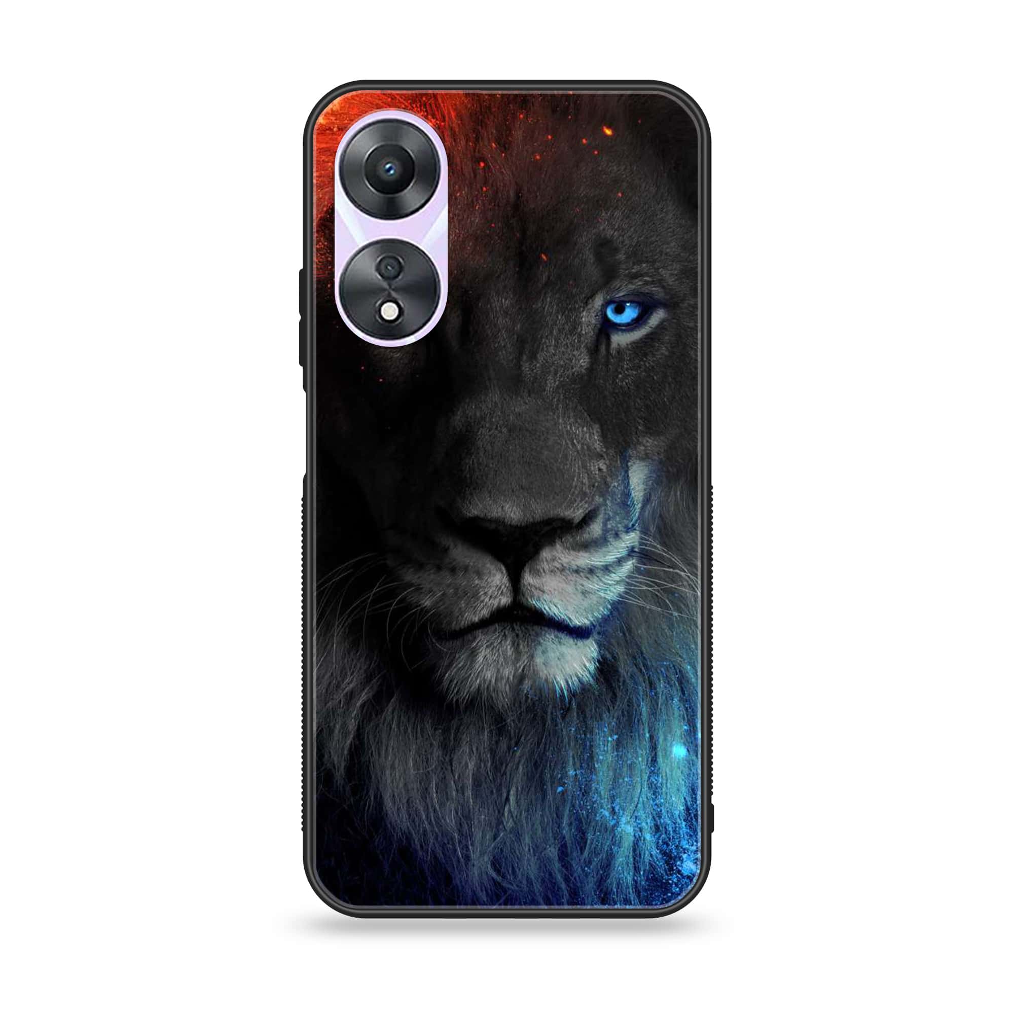 Oppo A78 4G - Tiger Series - Premium Printed Glass soft Bumper shock Proof Case