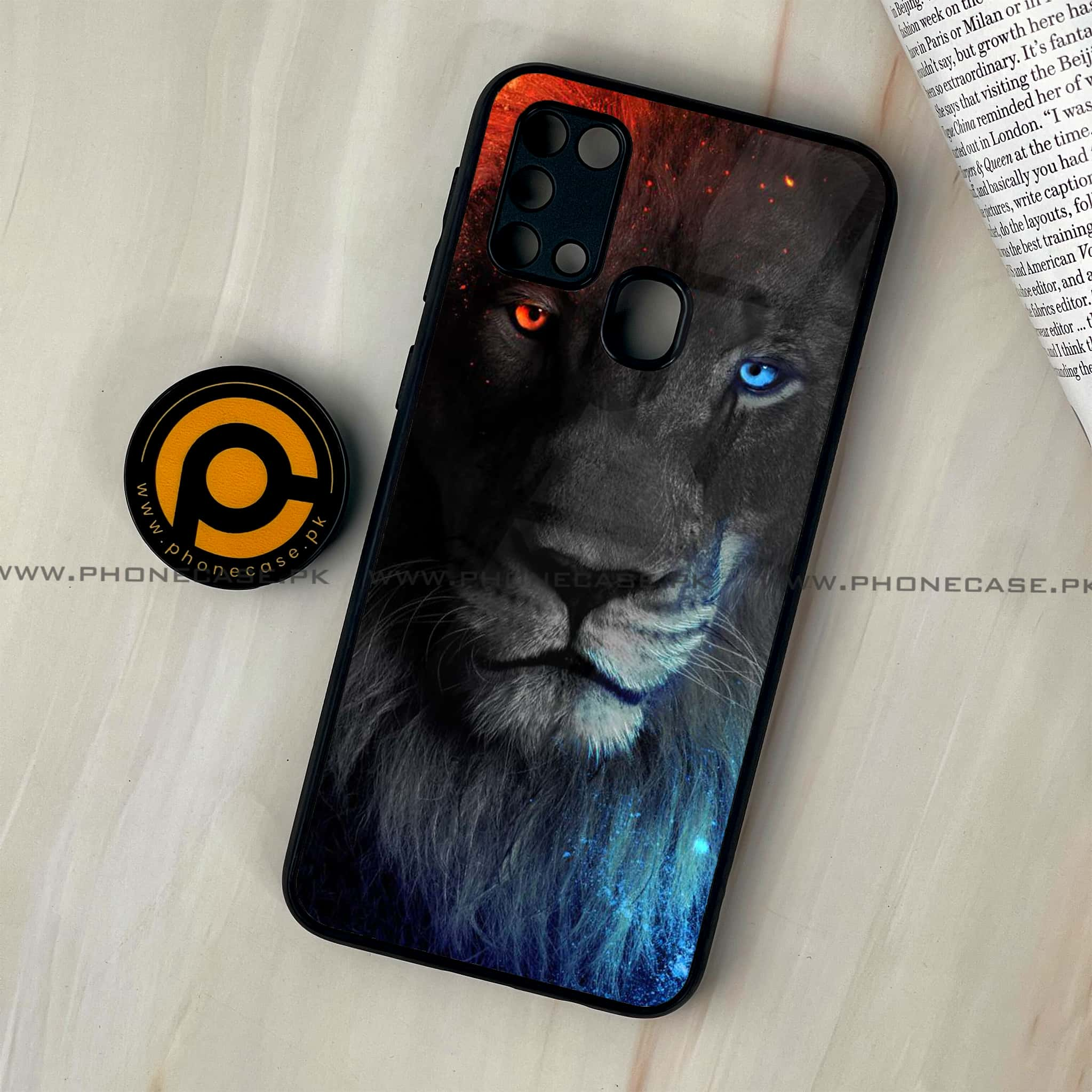 Galaxy M31 - Tiger Series - Premium Printed Glass soft Bumper shock Proof Case