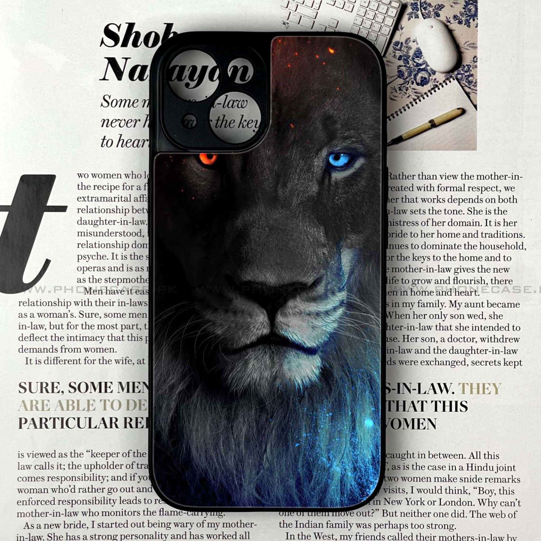 iPhone 13 - Tiger Art series - Premium Printed Glass soft Bumper shock Proof Case