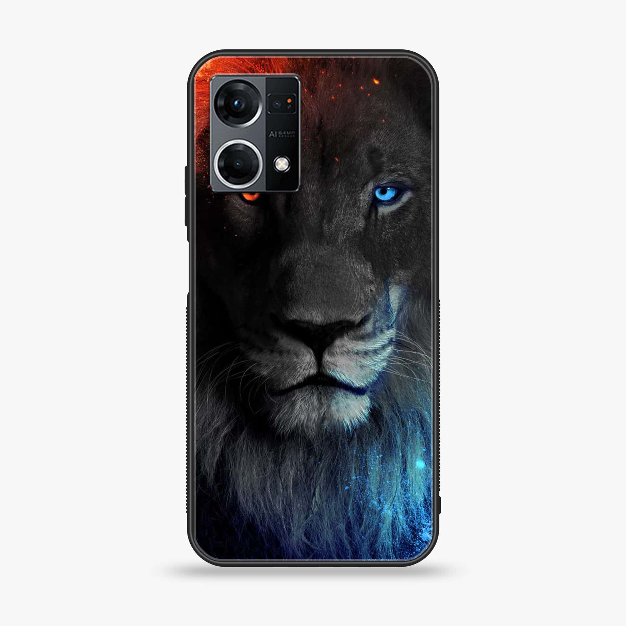 Oppo Reno 7 - Tiger Series - Premium Printed Glass soft Bumper shock Proof Case