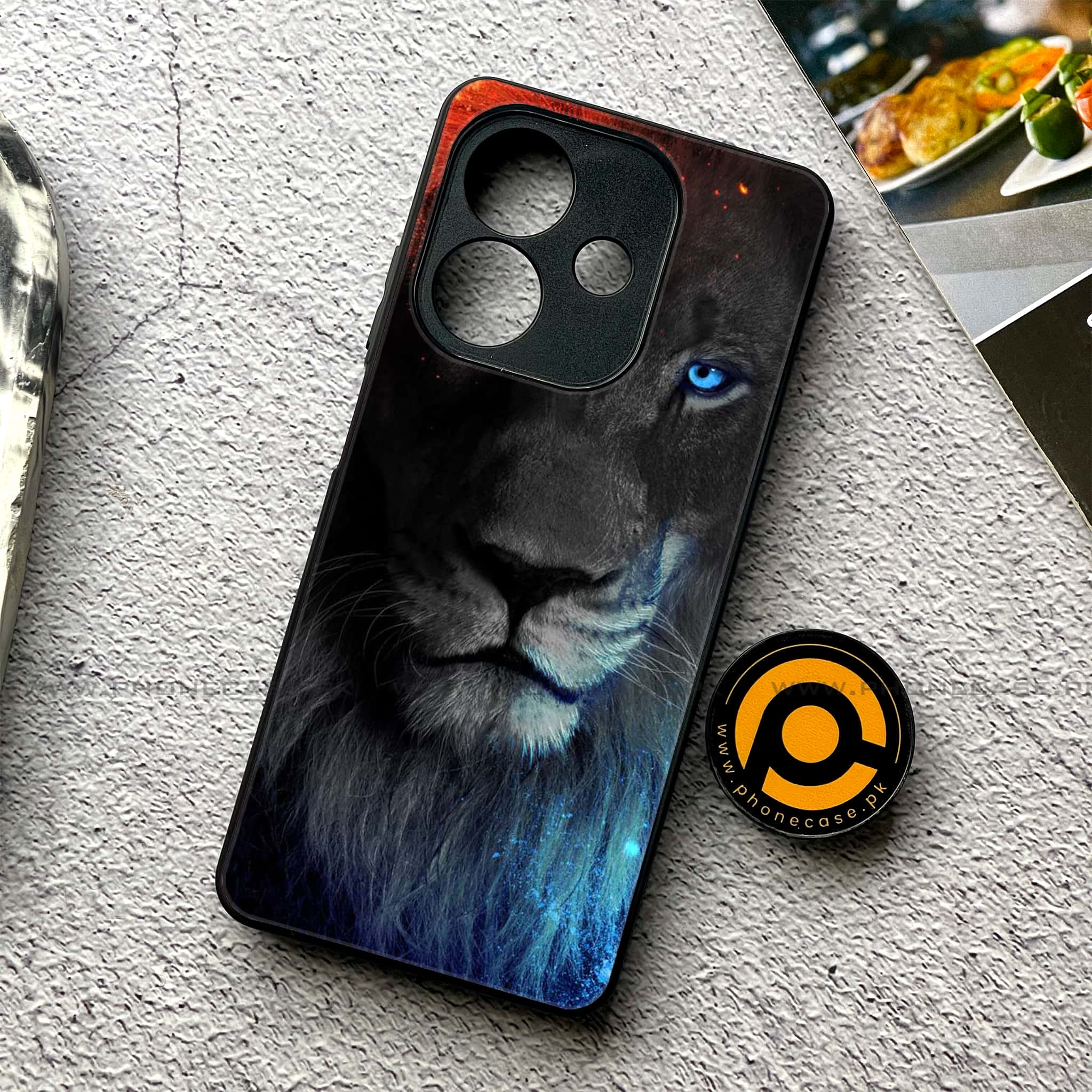 Oppo A5i - Tiger Series - Premium Metal Printed soft Bumper shock Proof Case