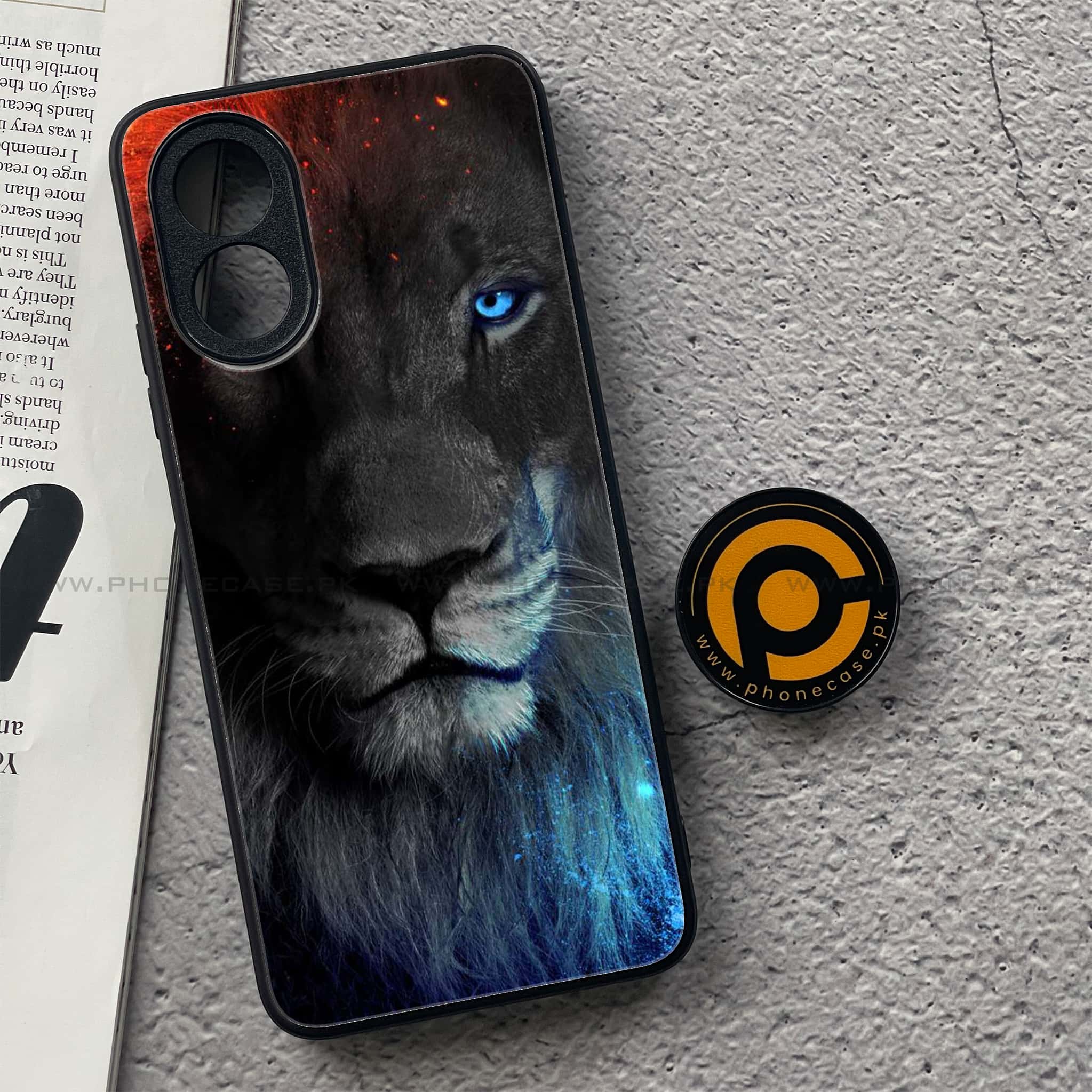 Oppo A18 4G - Tiger Series - Premium Printed Glass soft Bumper shock Proof Case