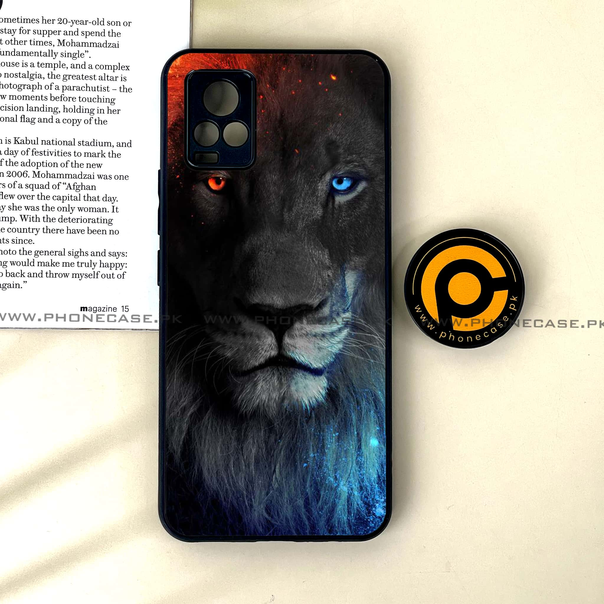 Vivo V20 - Tiger Art Series - Premium Printed Glass soft Bumper shock Proof Case