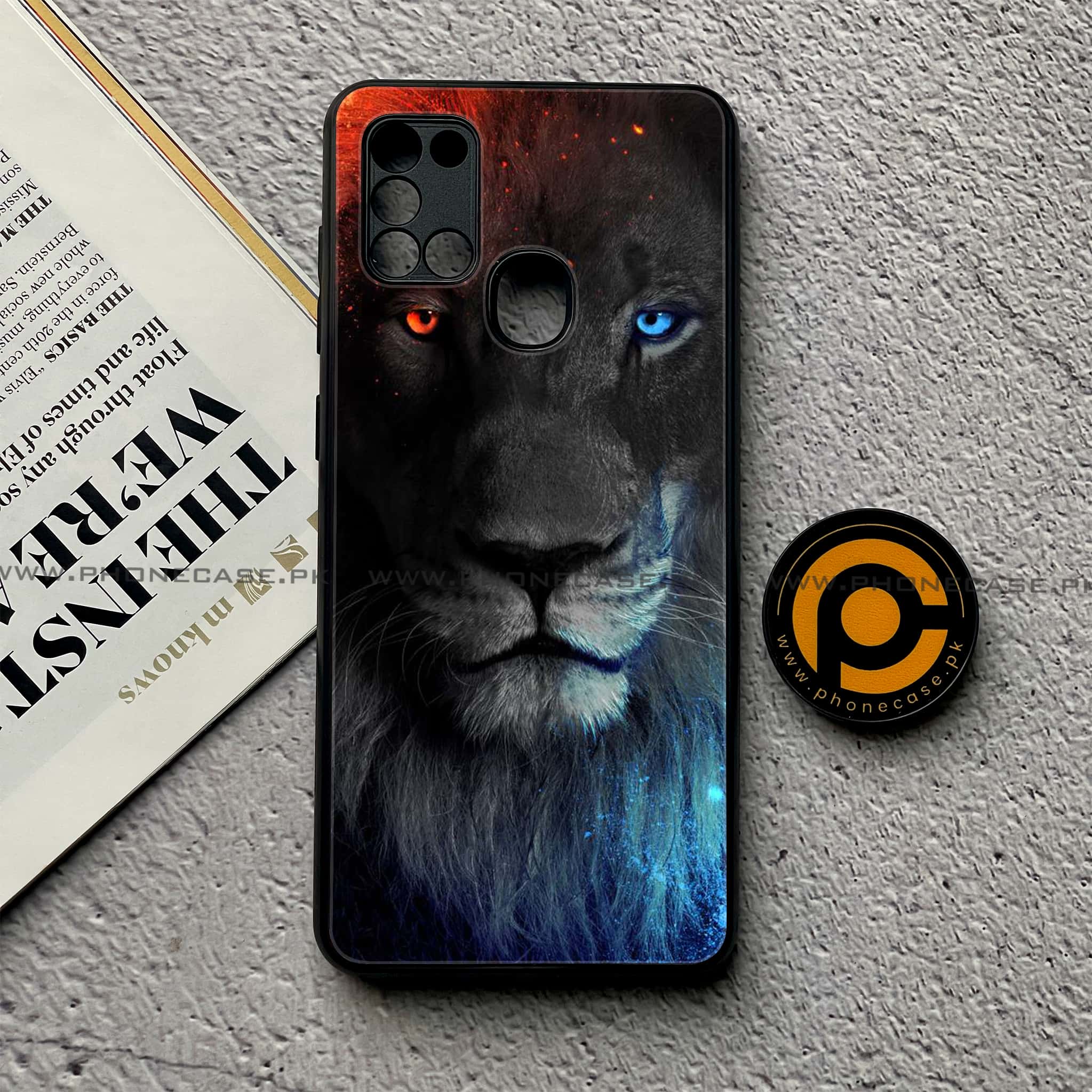 Samsung Galaxy A21s - Tiger Art Series - Premium Printed Glass soft Bumper shock Proof Case