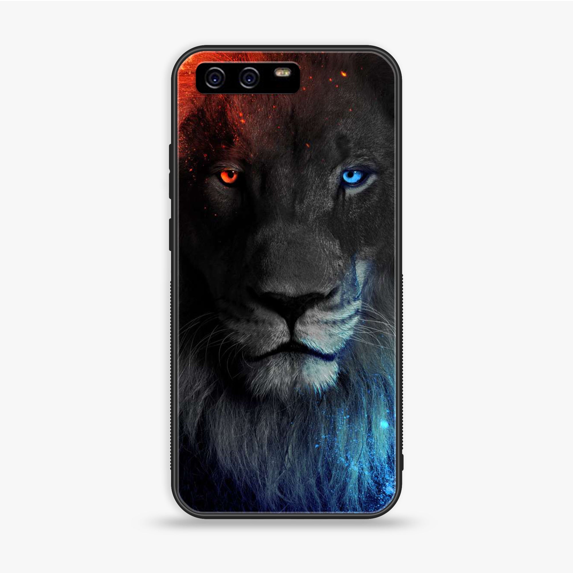 Huawei P10 Plus - Tiger Series - Premium Printed Glass Soft Bumper Shock Proof Case