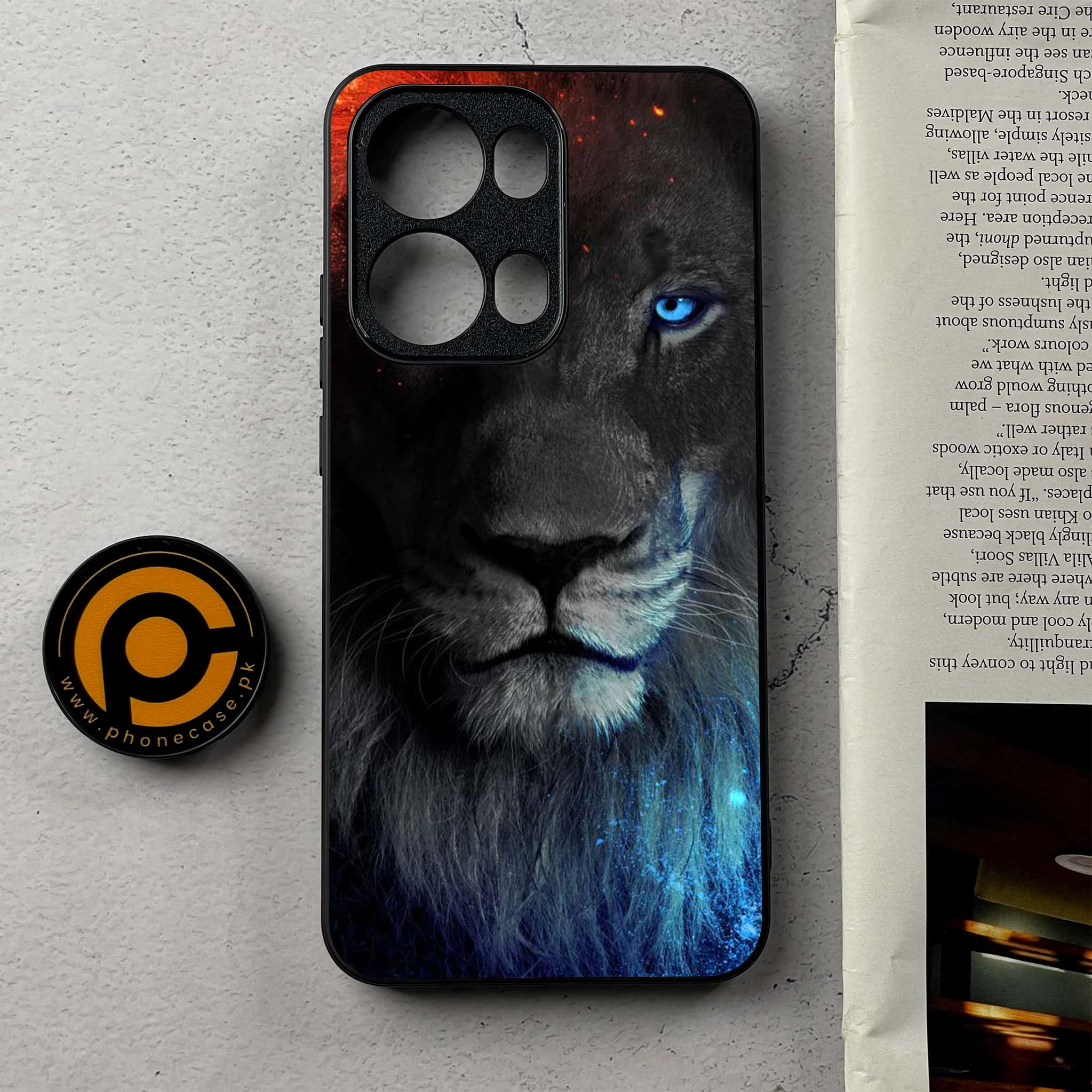 Oppo Reno 13 Pro - Tiger Series - Premium Metal Printed Soft Bumper Shockproof Case