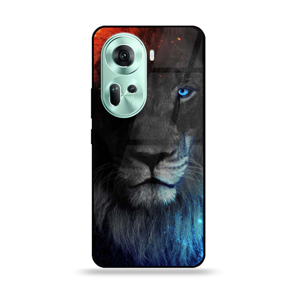 Oppo Reno 11 5G - Tiger Design 4- Premium Printed Glass soft Bumper shock Proof Case CS-11849