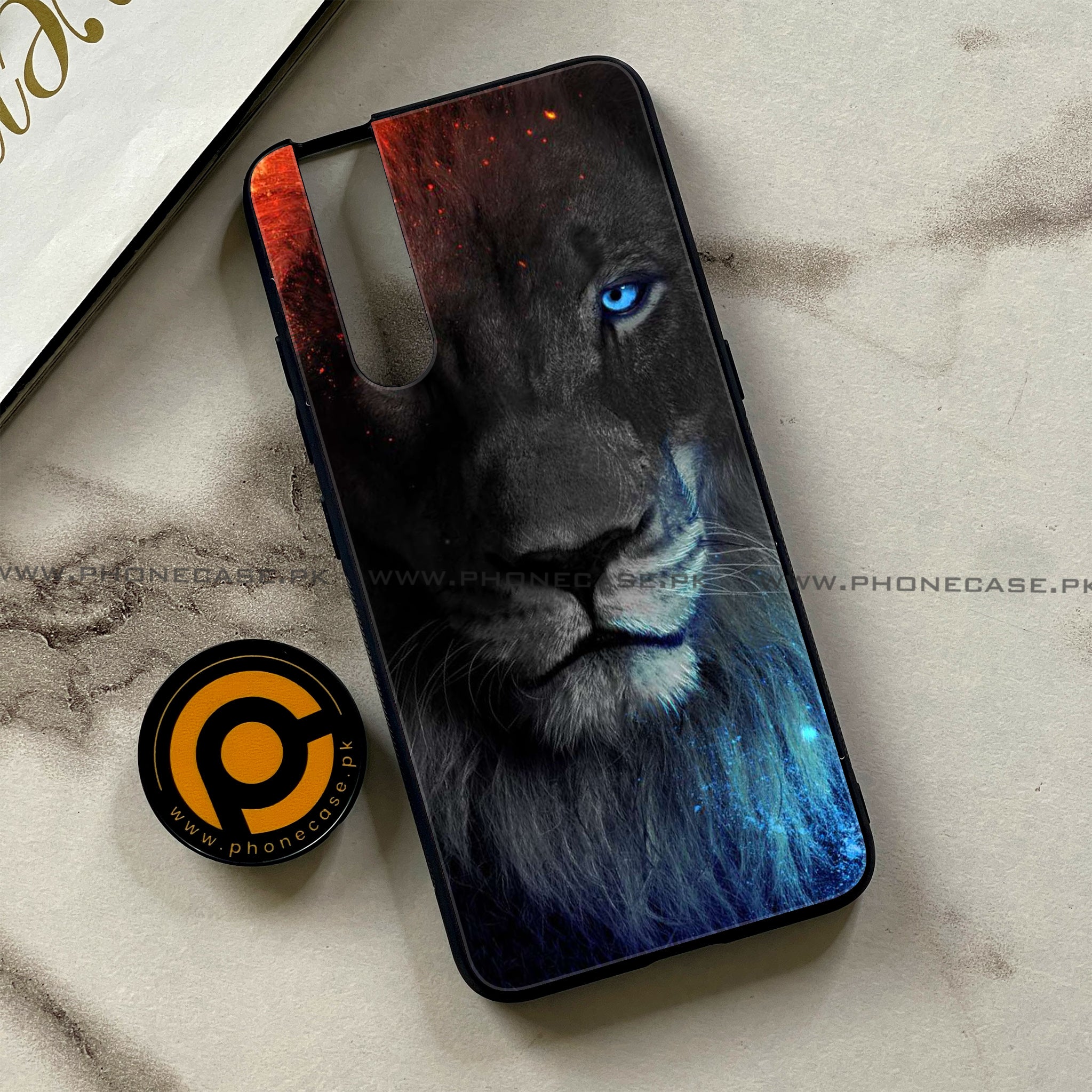 Vivo V15 Pro - Tiger Series - Premium Printed Glass soft Bumper shock Proof Case