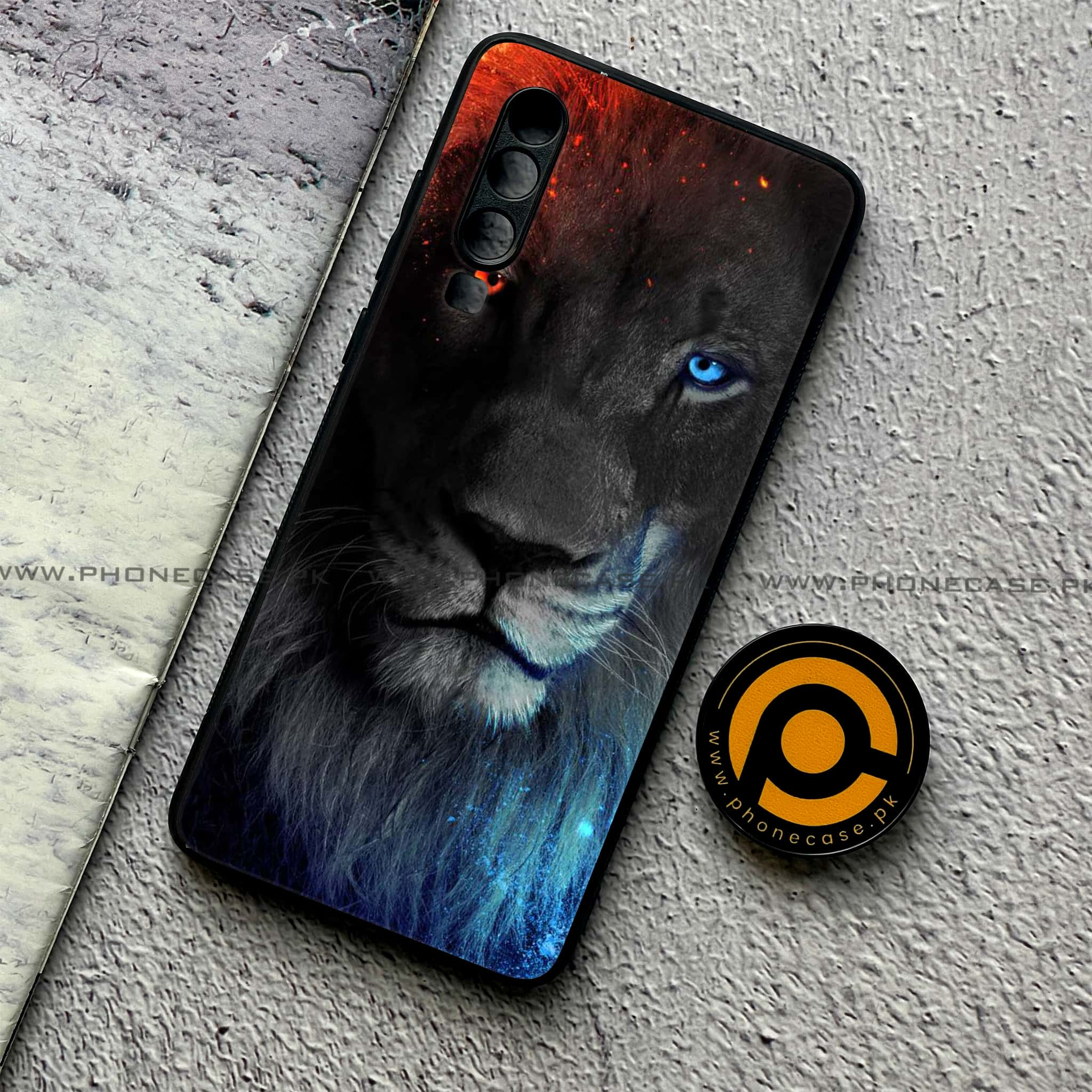 Huawei P30 - Tiger Series - Premium Printed Glass soft Bumper shock Proof Case