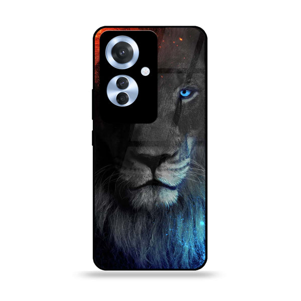 Oppo Reno 11F - Tiger Design 4 - Premium Printed Glass soft Bumper shock Proof Case CS-24135