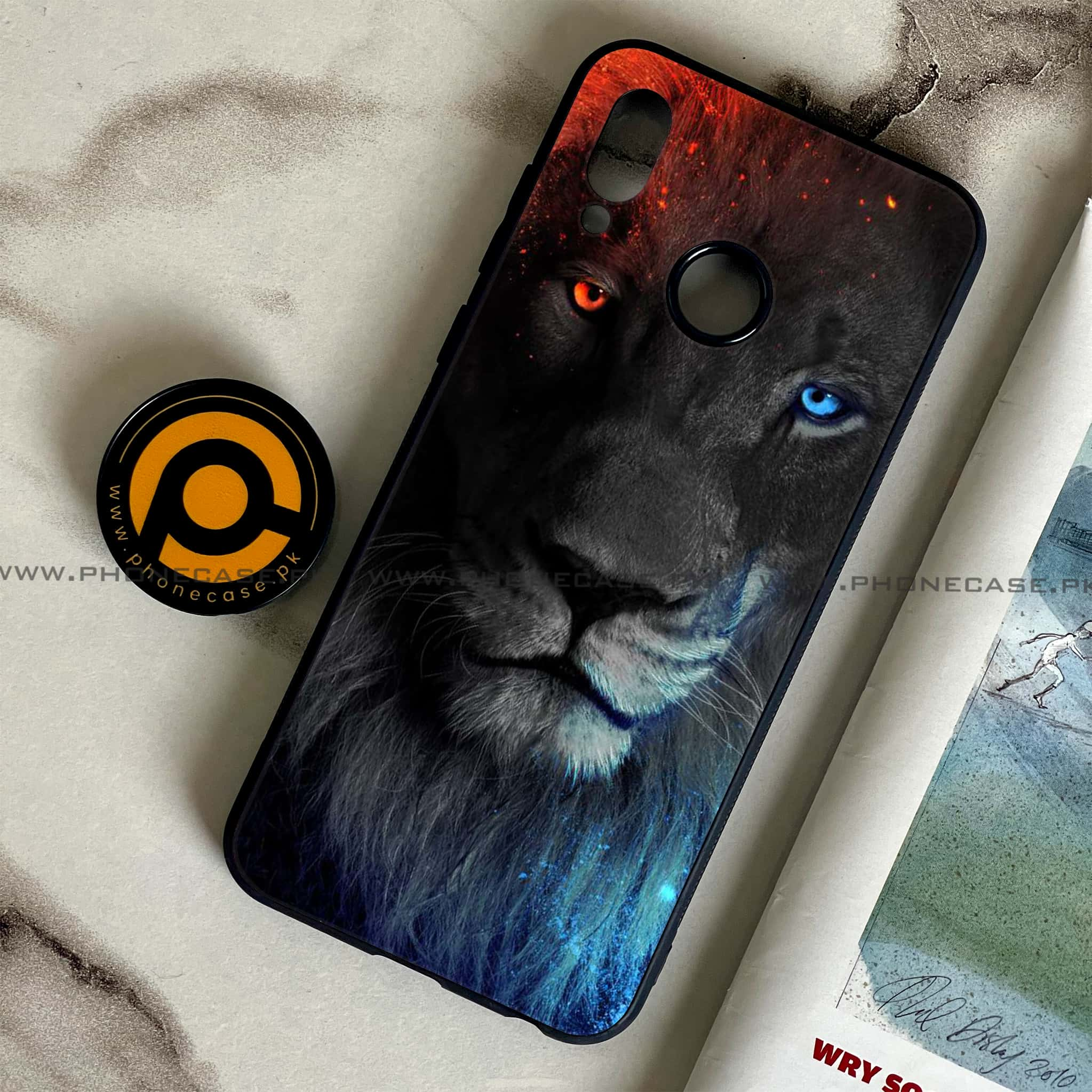 Huawei Honor Play - Tiger Series - Premium Printed Glass soft Bumper shock Proof Case