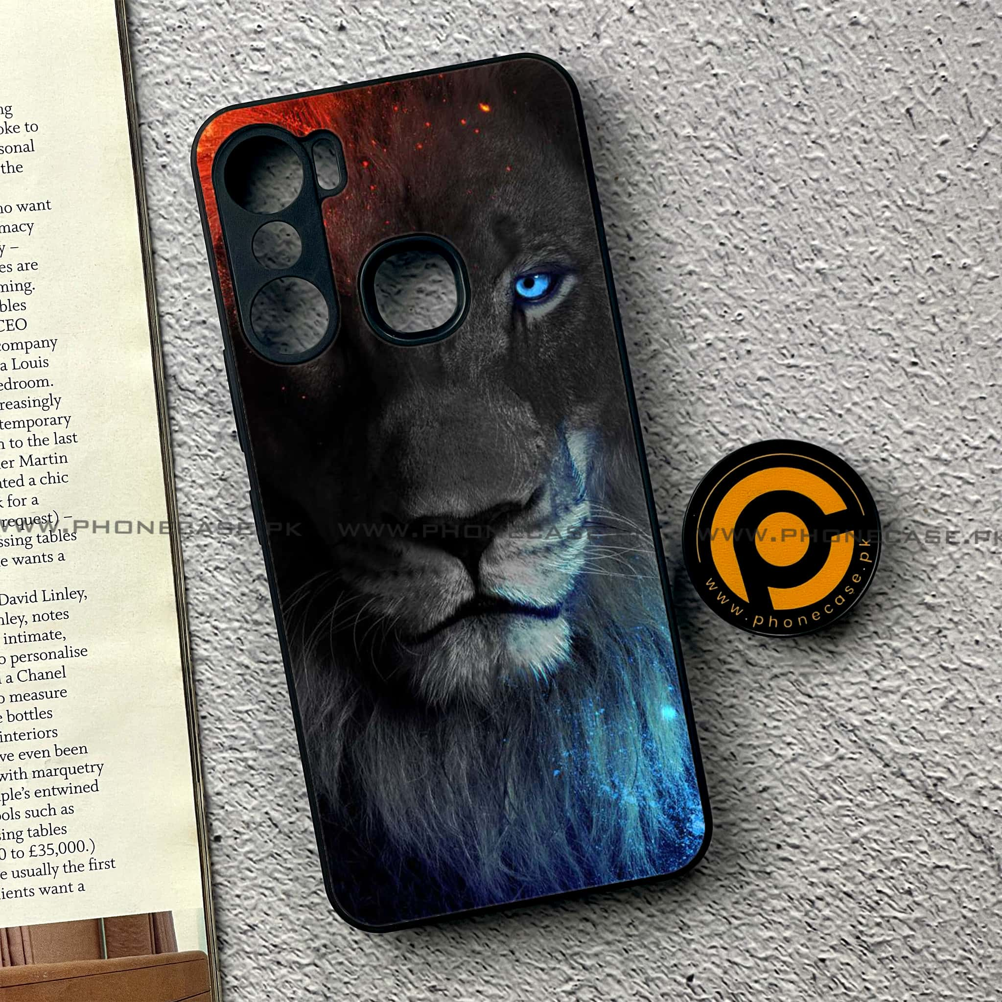 Infinix Hot 12 Pro - Tiger Series - Premium Printed Glass soft Bumper shock Proof Case