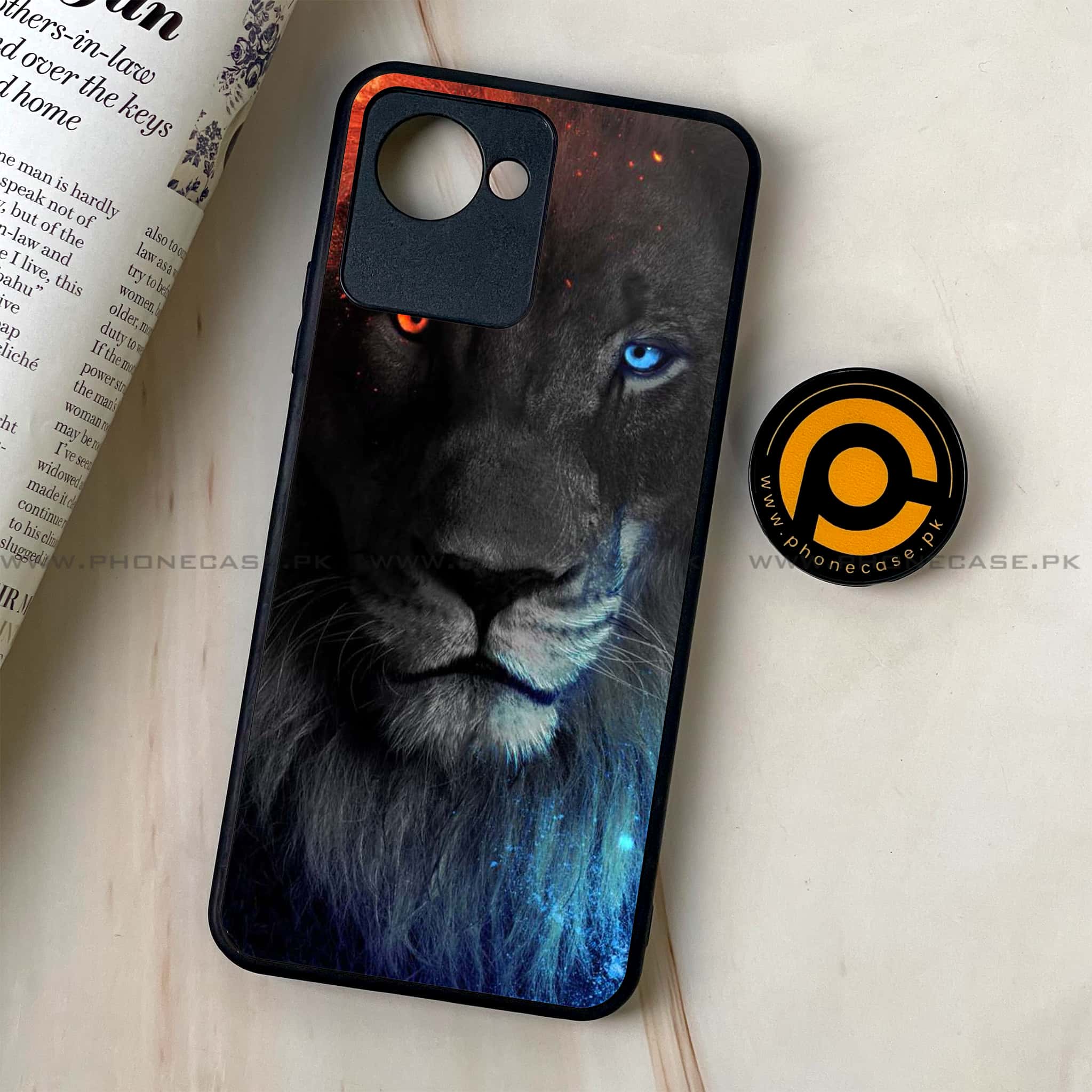 Realme C30 - Tiger Series - Premium Printed Glass soft Bumper shock Proof Case