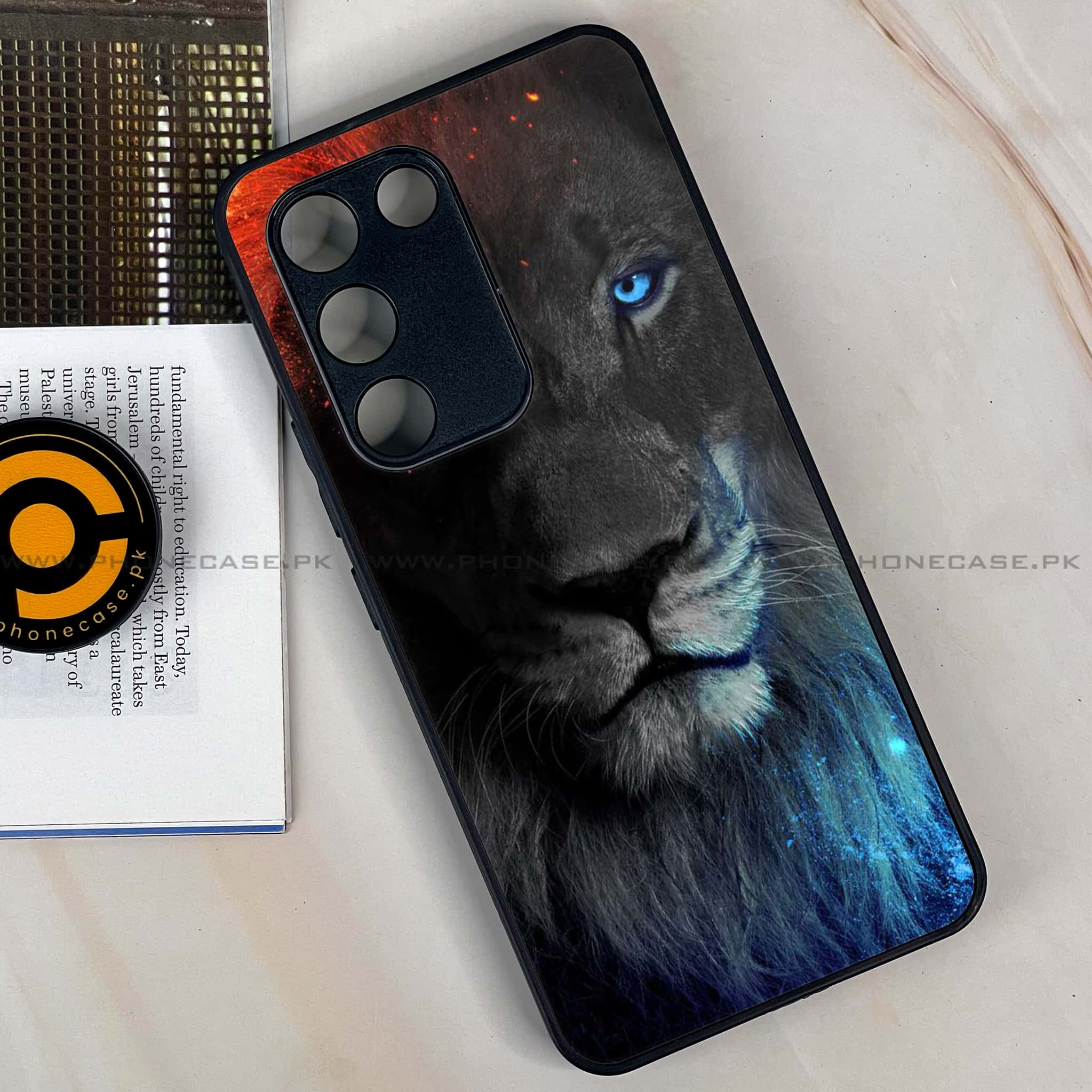 Vivo Y100 - Tiger Series - Premium Printed Glass soft Bumper shock Proof Case