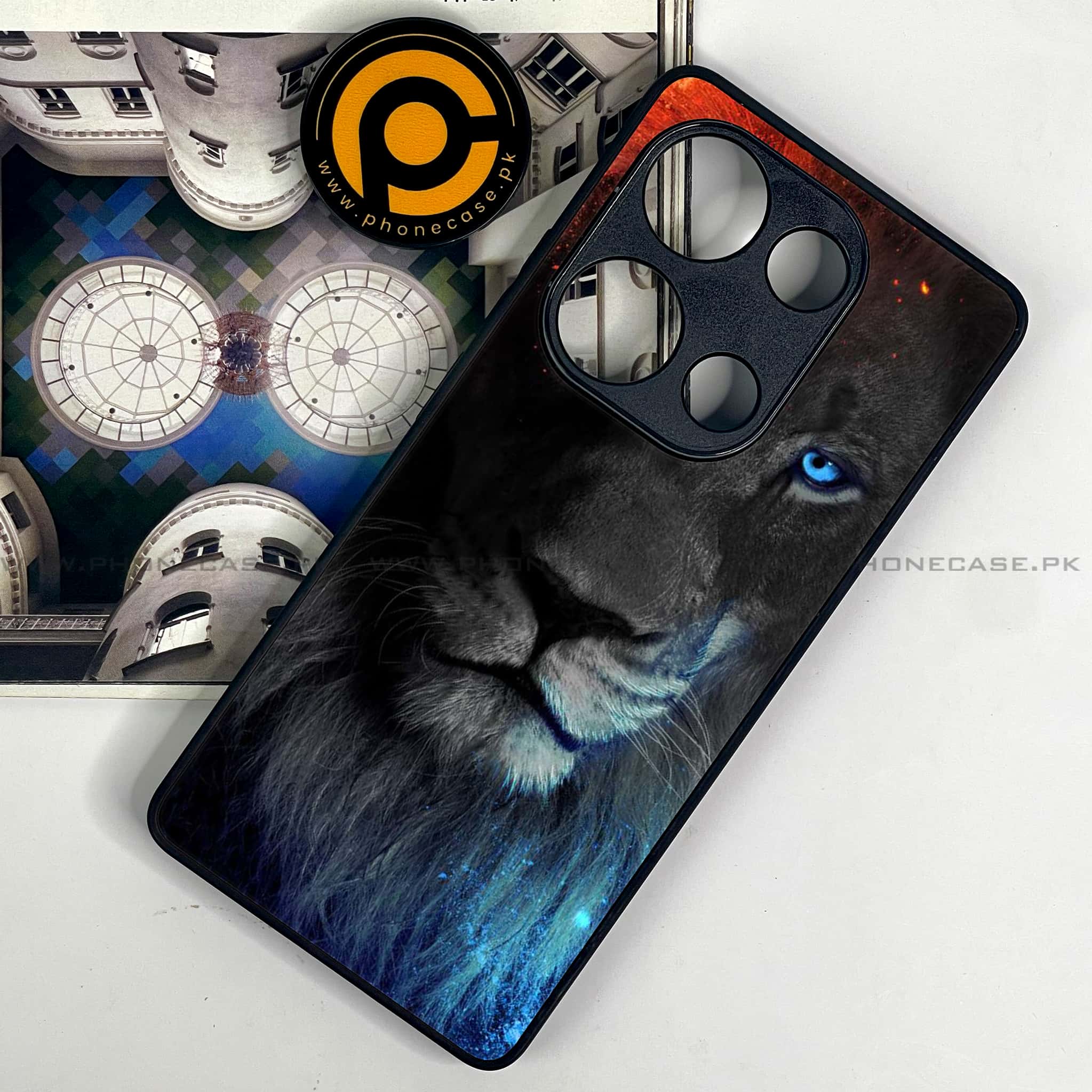 Redmi Note 13 Pro 4G - Tiger Series - Premium Metal Printed soft Bumper shock Proof Case