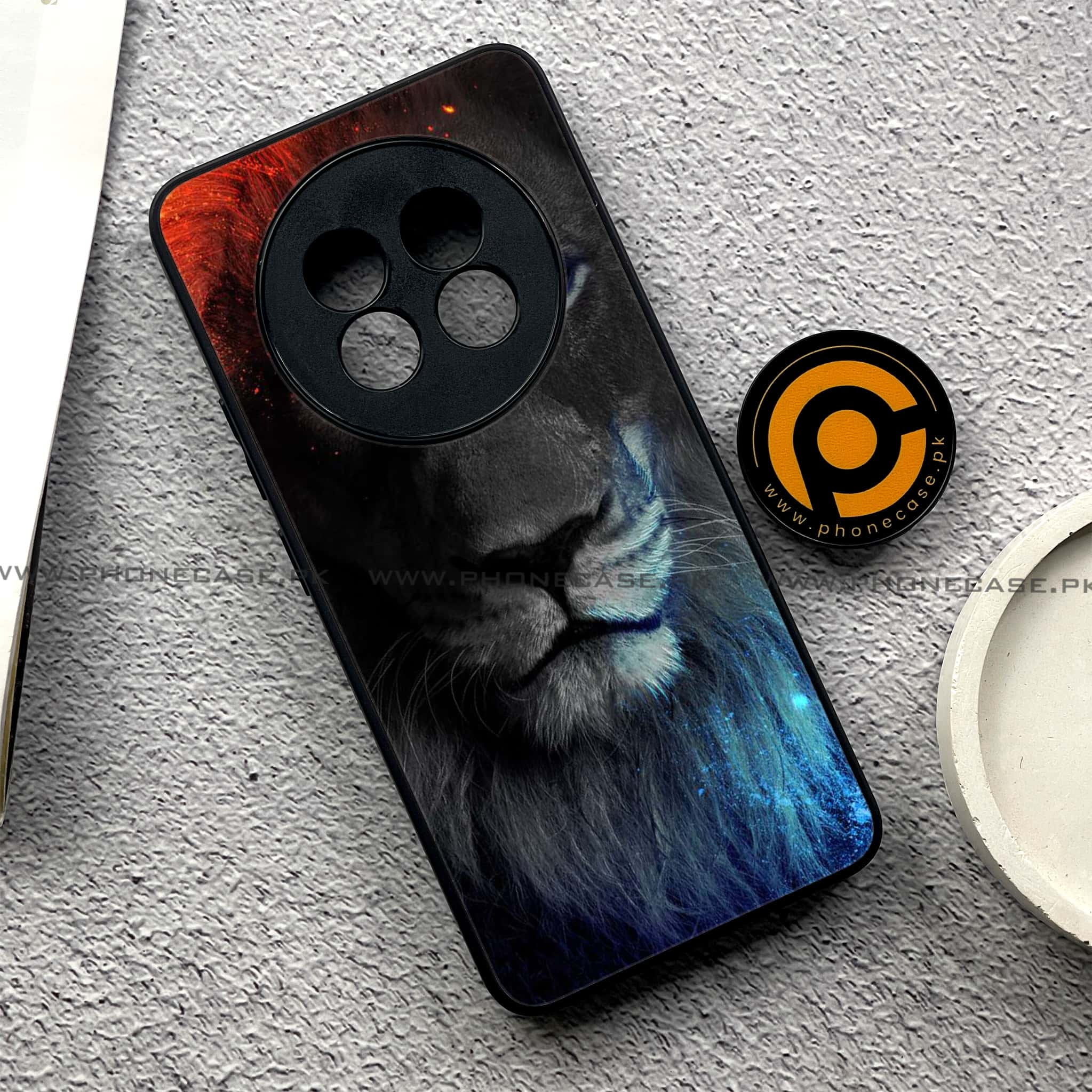 Realme 13 Plus - Tiger Series - Premium Printed Glass soft Bumper shock Proof Case