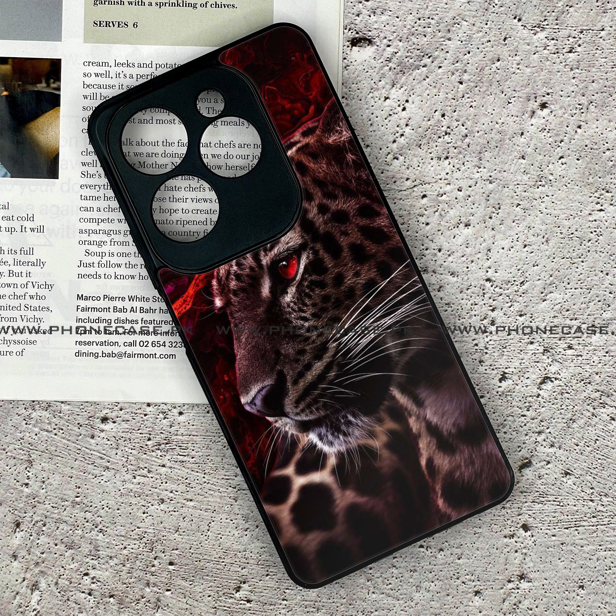 Tecno Spark 20 Pro - Tiger Series - Premium Printed Glass soft Bumper shock Proof Case