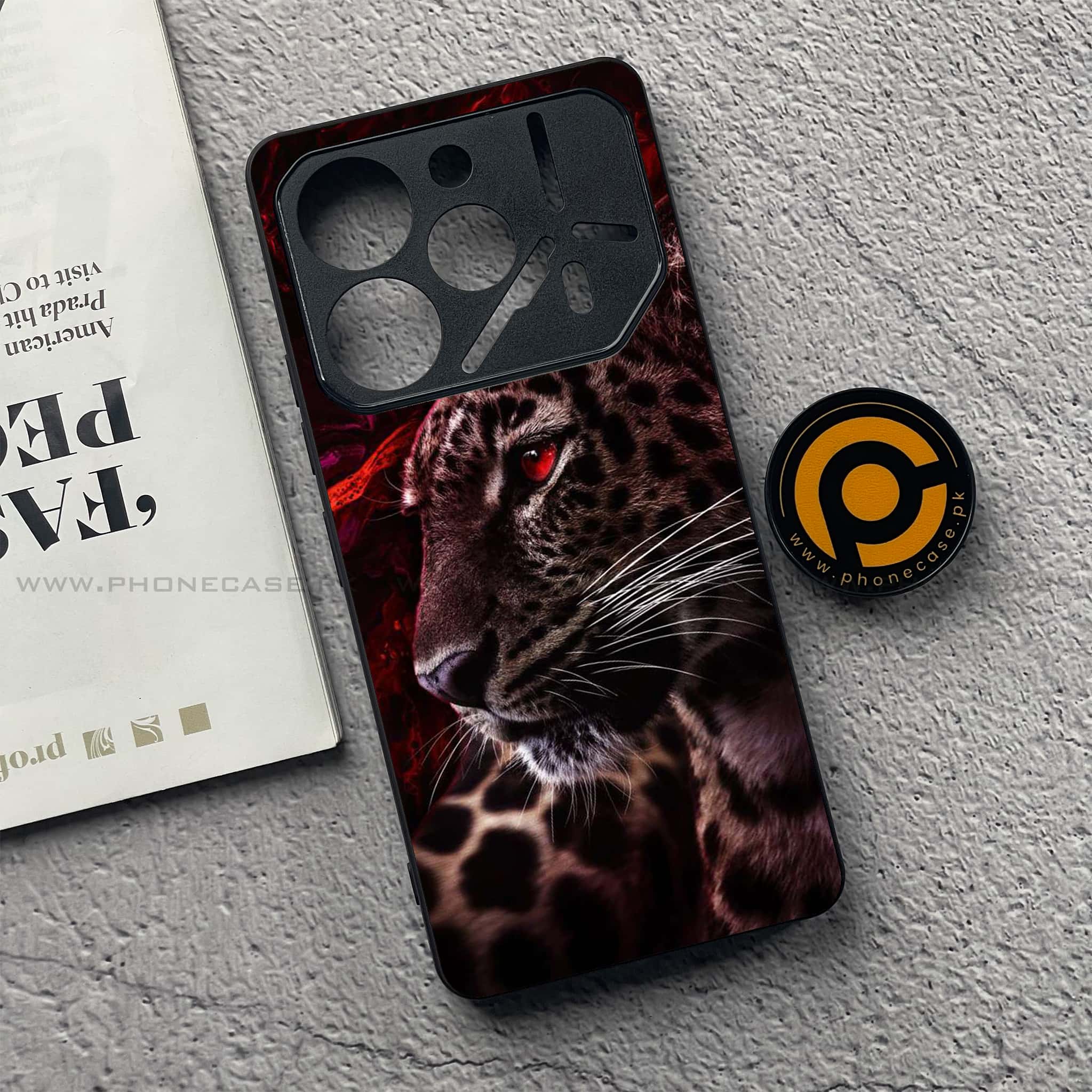 Tecno Pova 6 Pro - Tiger Series - Premium Printed Glass soft Bumper shock Proof Case