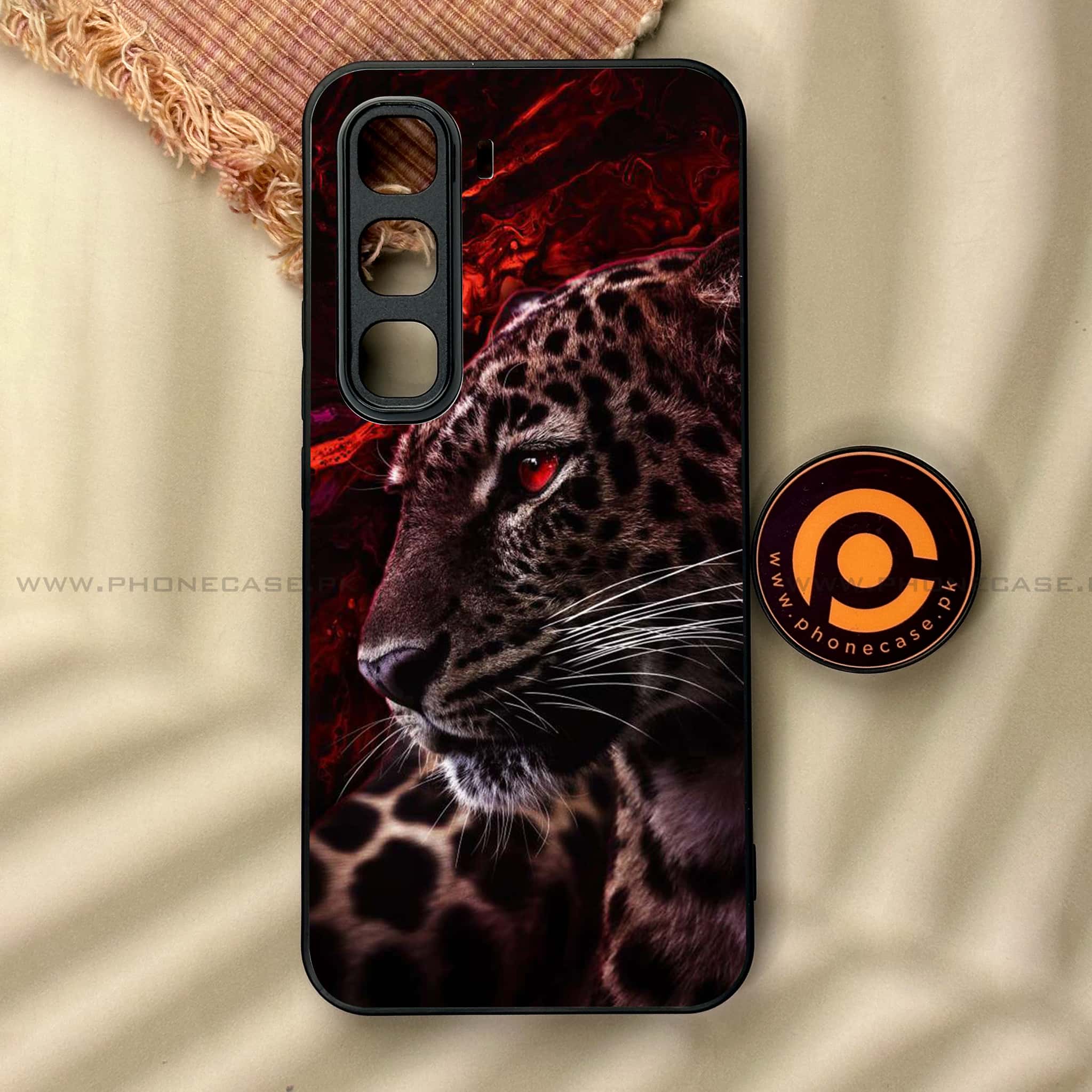 Infinix Hot 60 Pro - Tiger Series - Premium Metal Printed soft Bumper shock Proof Case