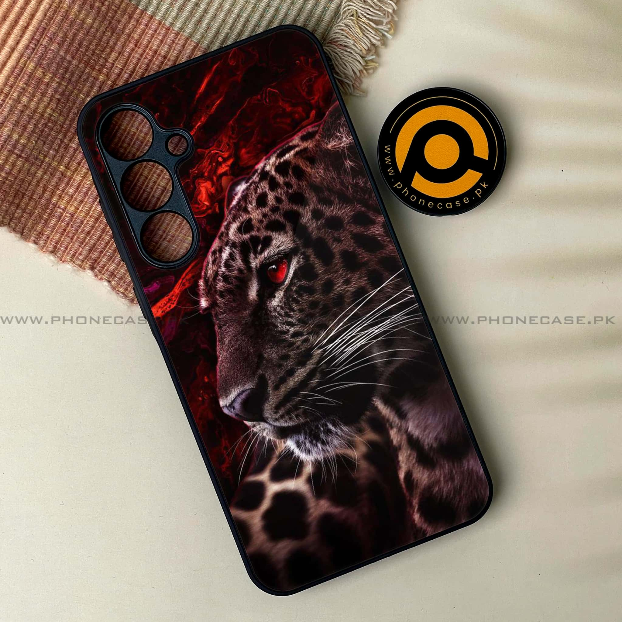 Samsung Galaxy A14 - Tiger Series - Premium Printed Glass soft Bumper shock Proof Case