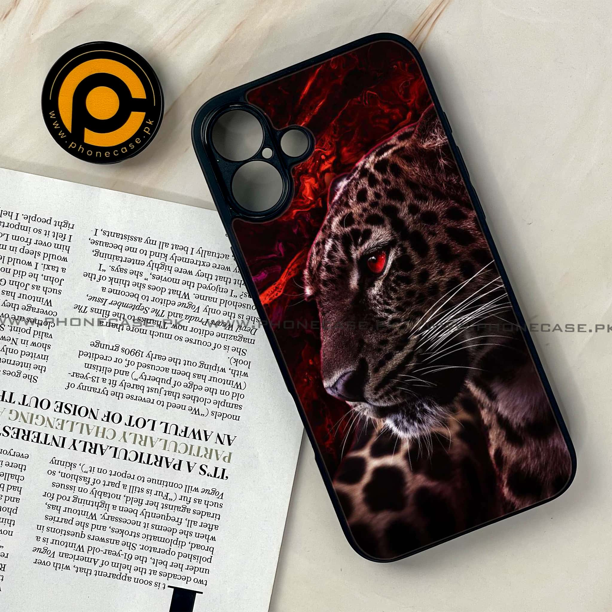 iPhone 16 Plus - Tiger Series - Premium Printed Glass soft Bumper shock Proof Case