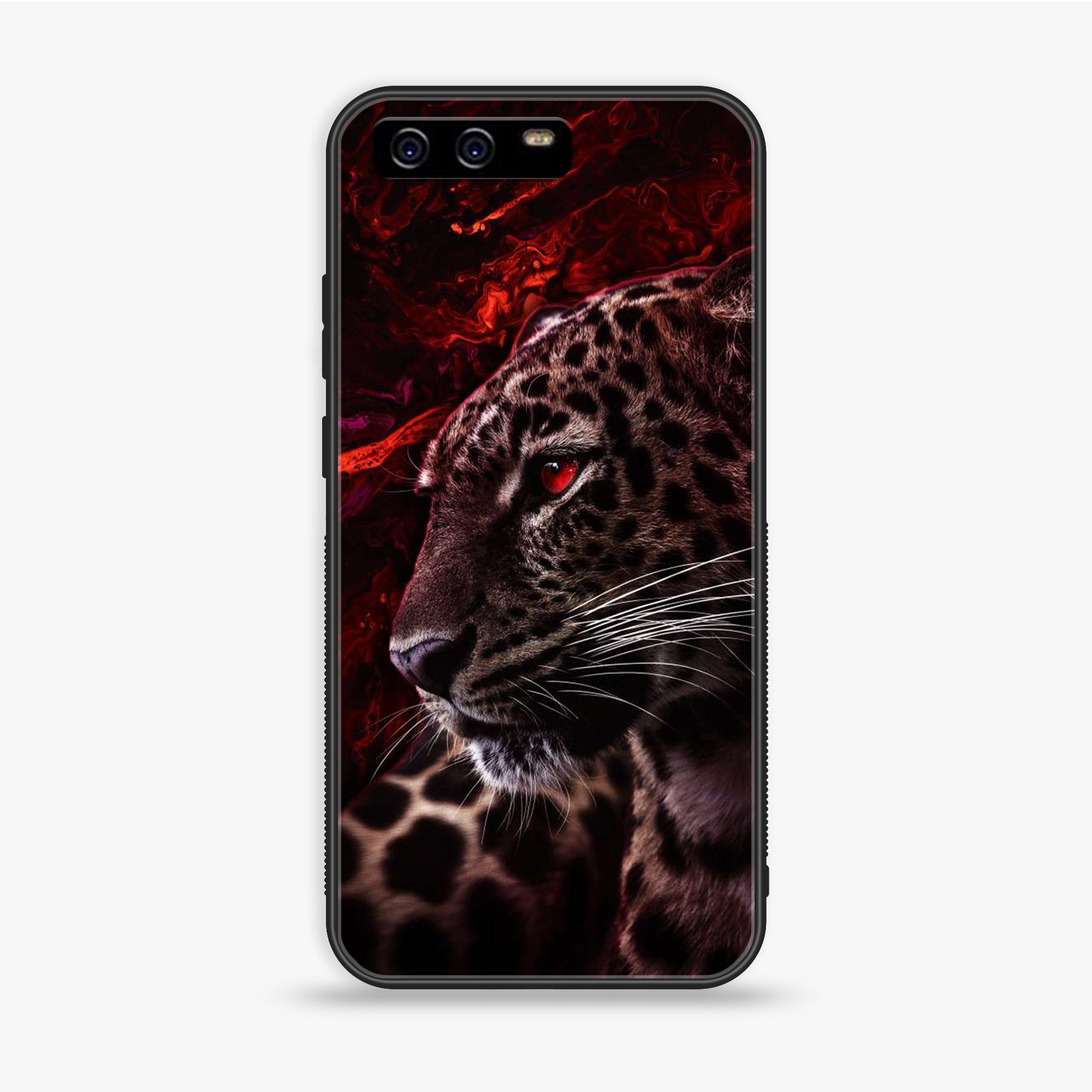 Huawei P10 Plus - Tiger Series - Premium Printed Glass Soft Bumper Shock Proof Case