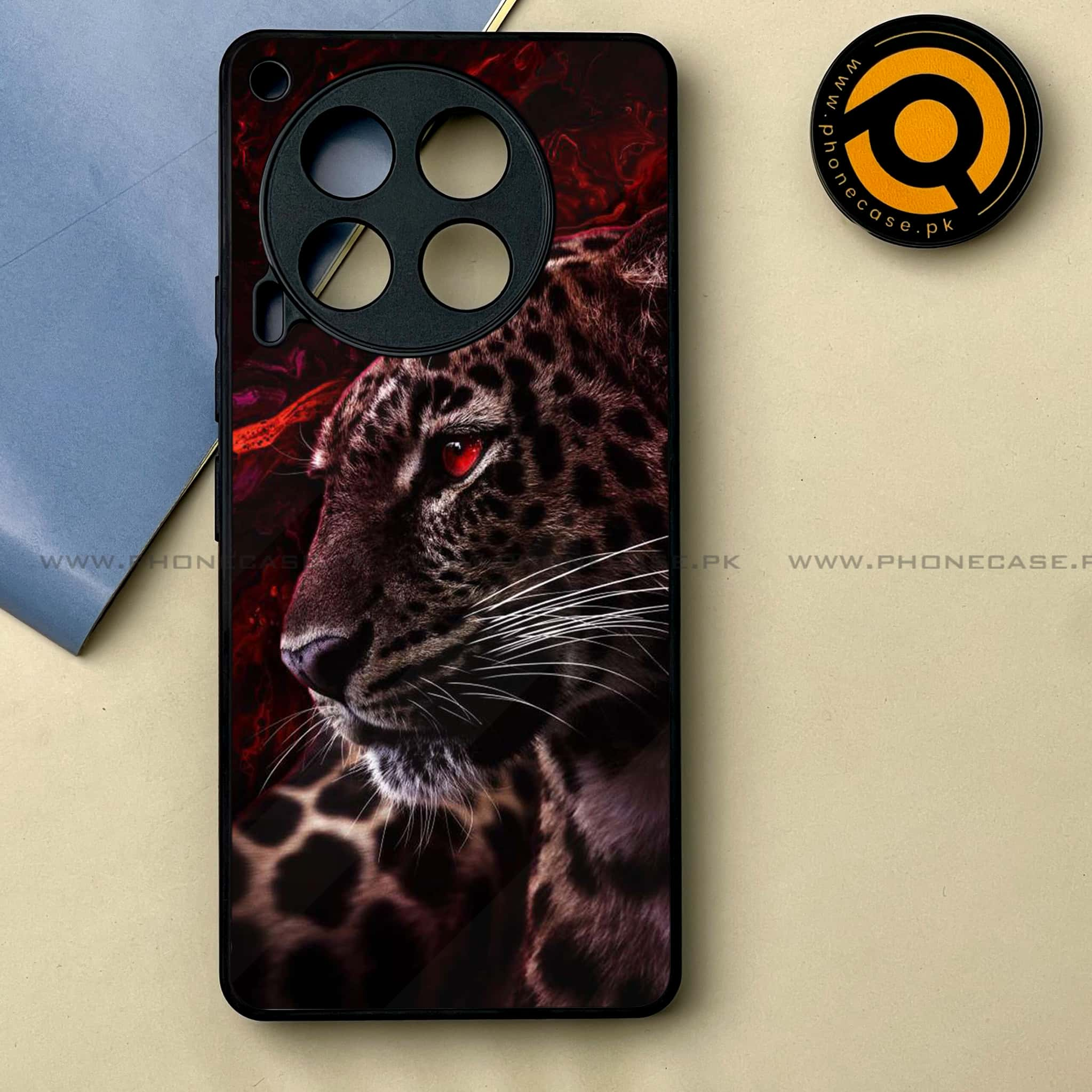 Tecno Camon 30 - Tiger Series -  Premium Printed Metal soft Bumper shock Proof Case