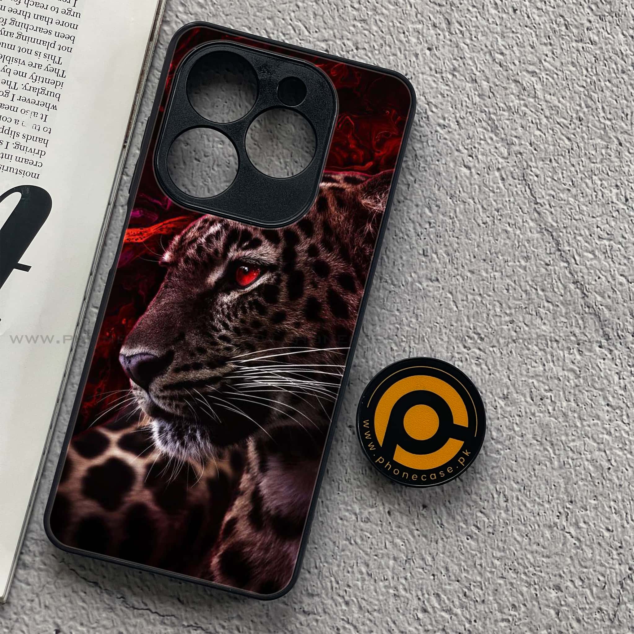 Tecno Spark 20C - Tiger Series - Premium Printed Glass soft Bumper shock Proof Case
