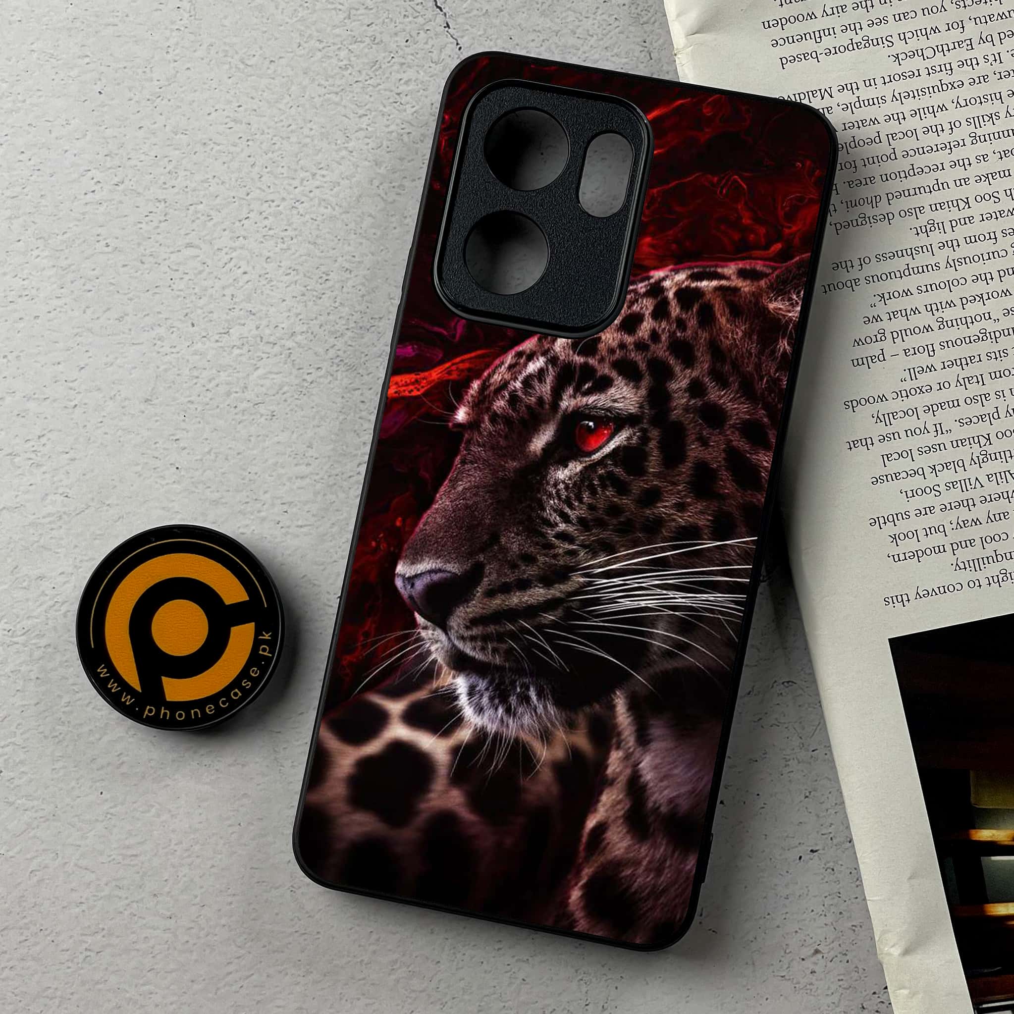 Oppo Reno 14F - Tiger Series - Premium Metal Printed Soft Bumper Shockproof Case
