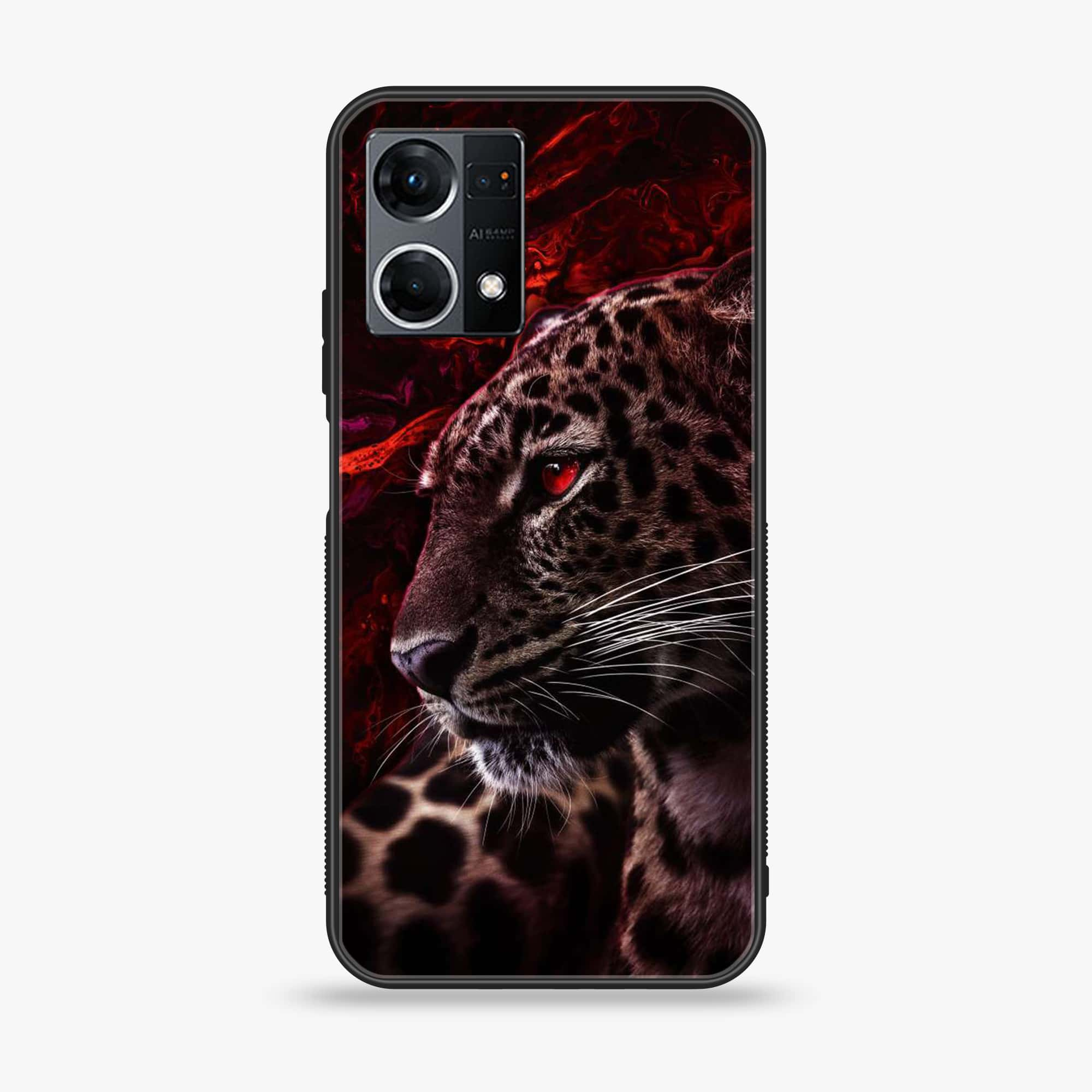 Oppo Reno 7 - Tiger Series - Premium Printed Glass soft Bumper shock Proof Case