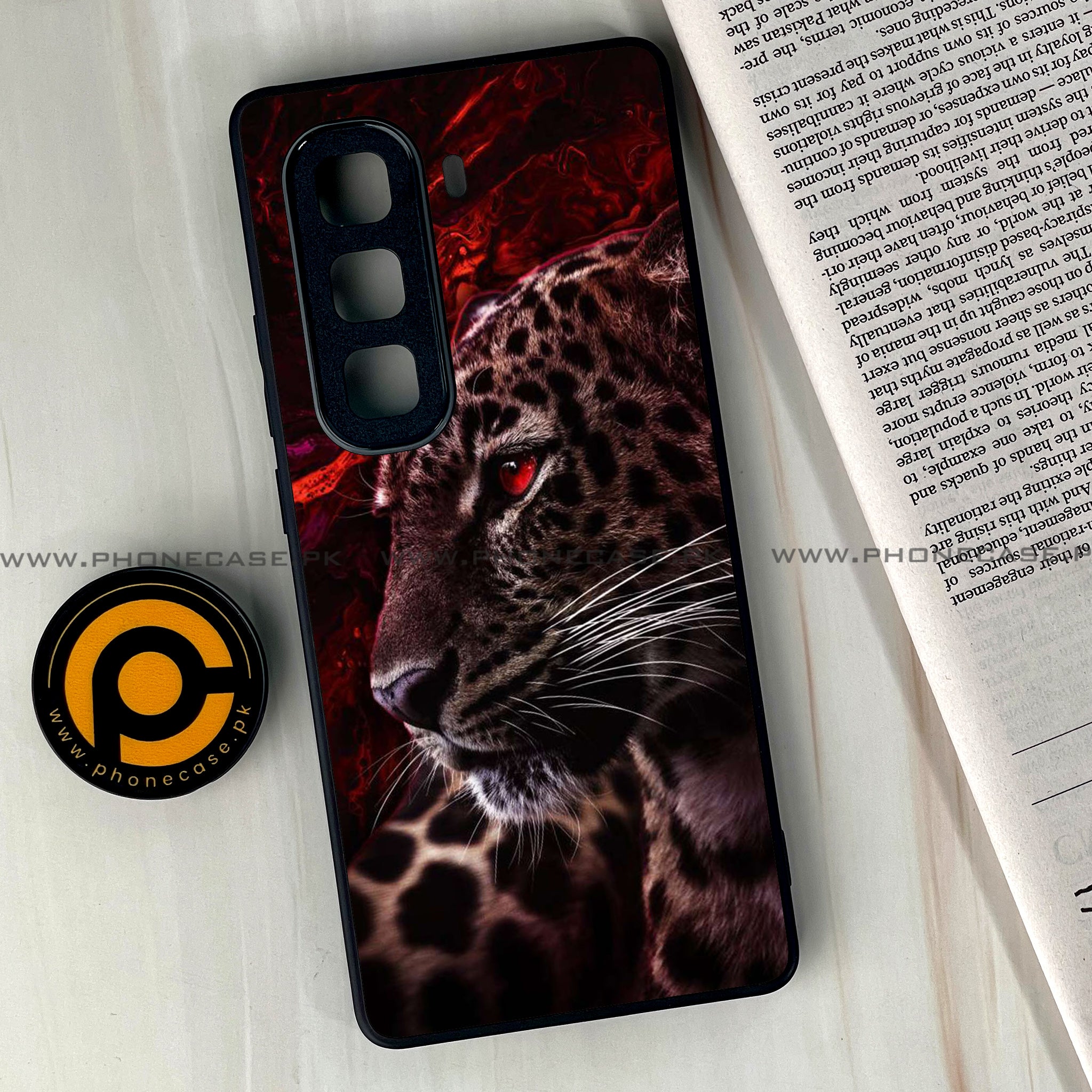 Infinix Hot 50 Pro Plus - Tiger Series - Premium Printed Glass soft Bumper shock Proof Case